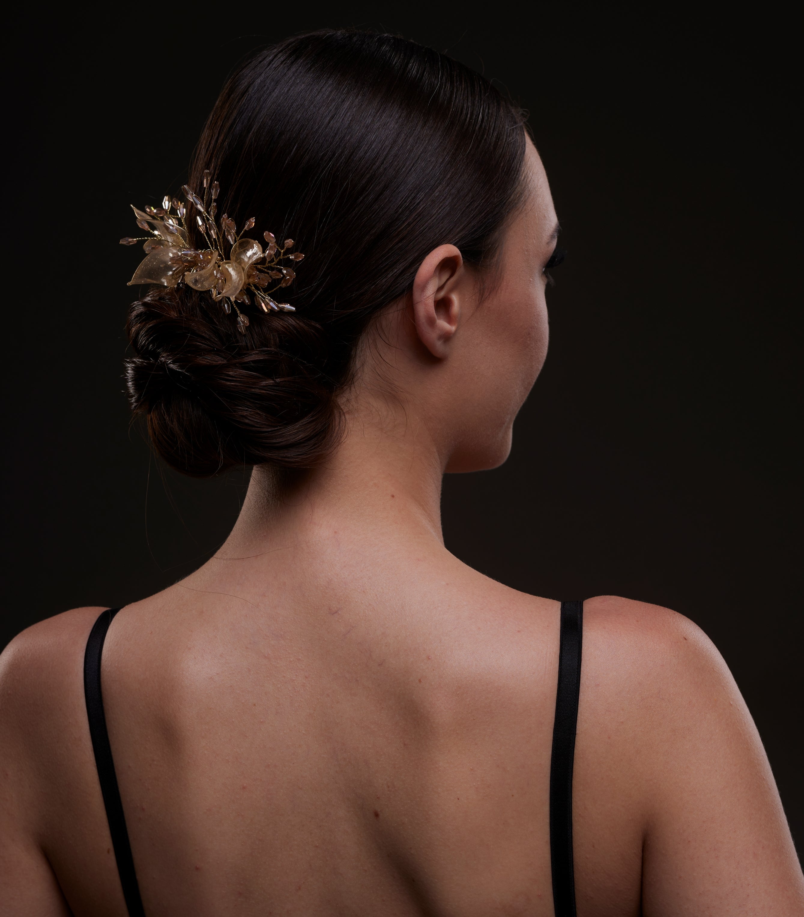 Gold Leaf & Crystal Bridal Hair Comb