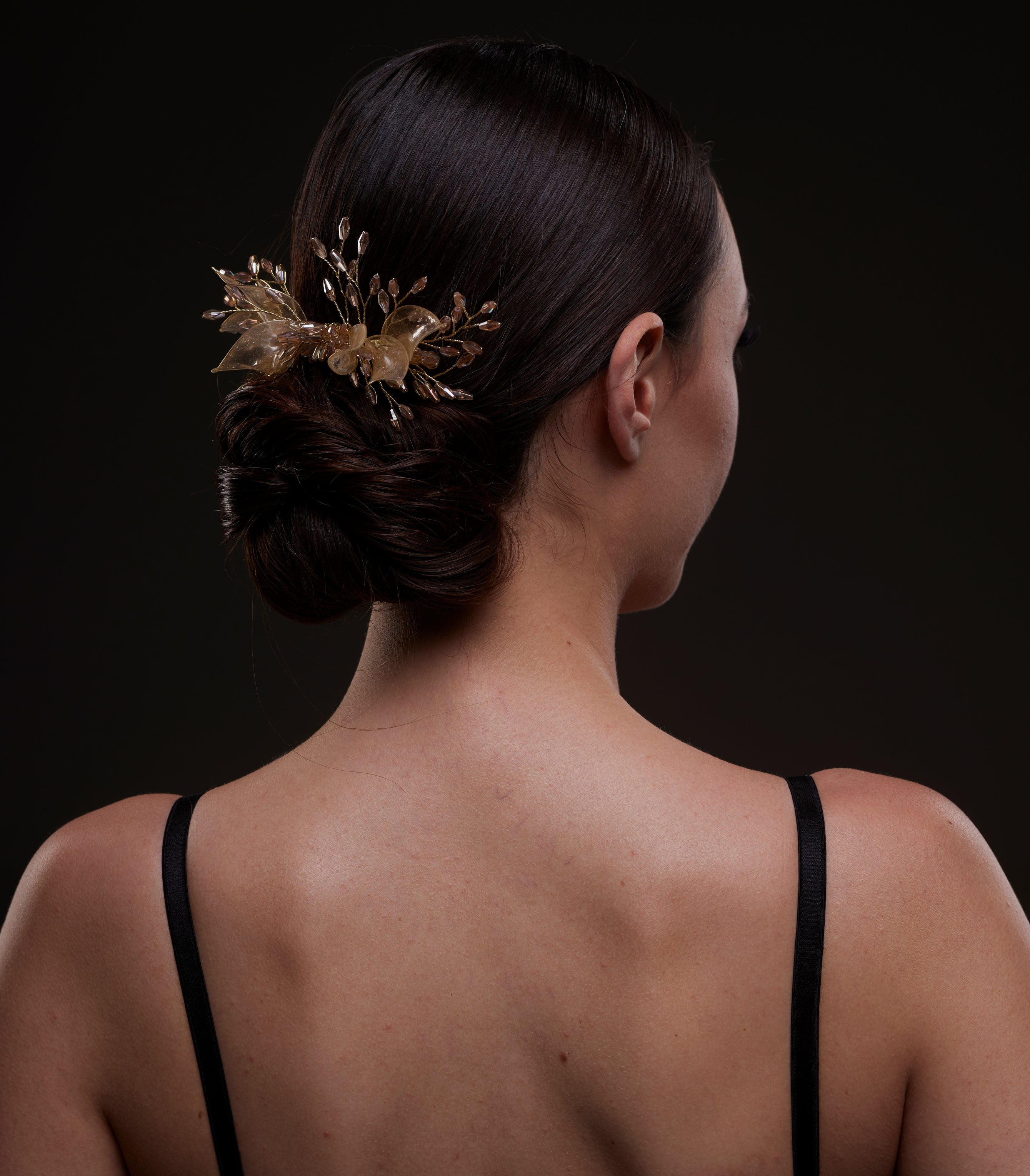 Gold Leaf & Crystal Bridal Hair Comb