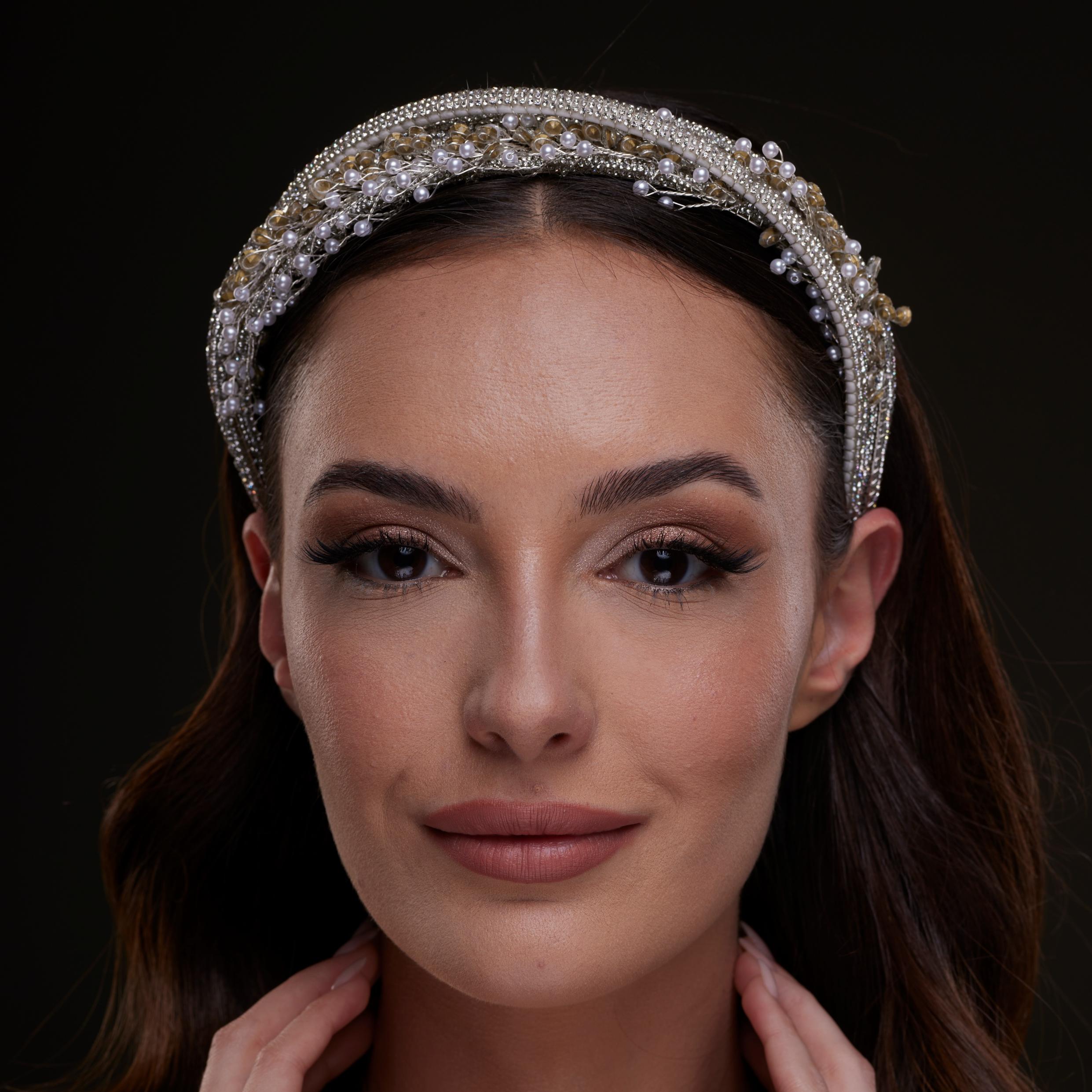 Gold and Silver Beaded Hair Band