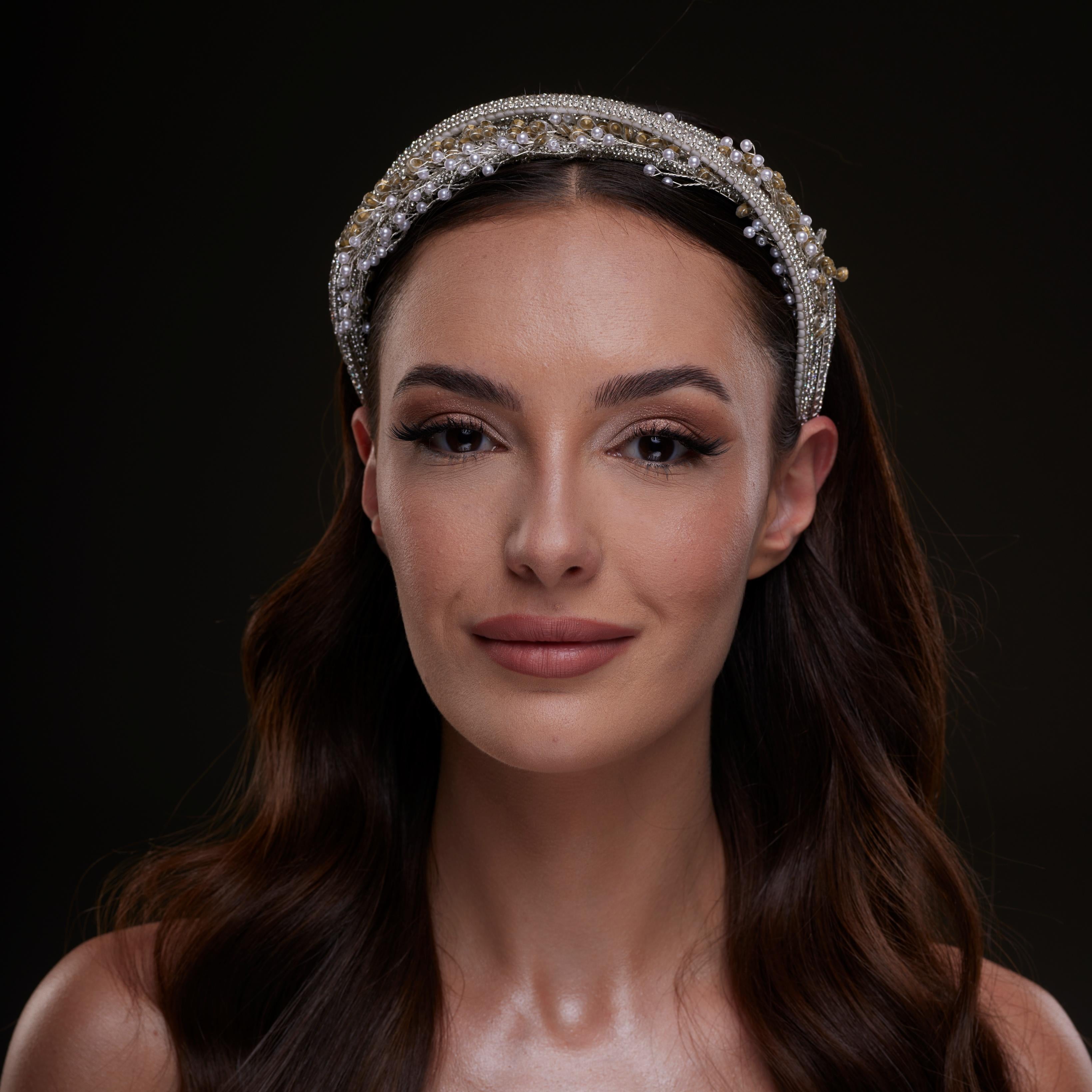 Gold and Silver Beaded Hair Band