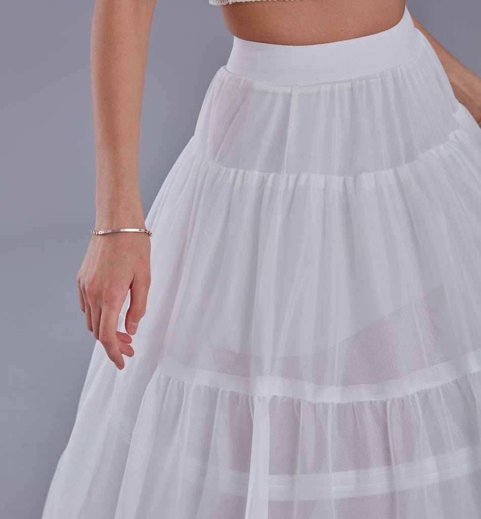 Elegant Voile and Hoop Petticoat with Two Layers - Perfect for Bridal and Costume Wear