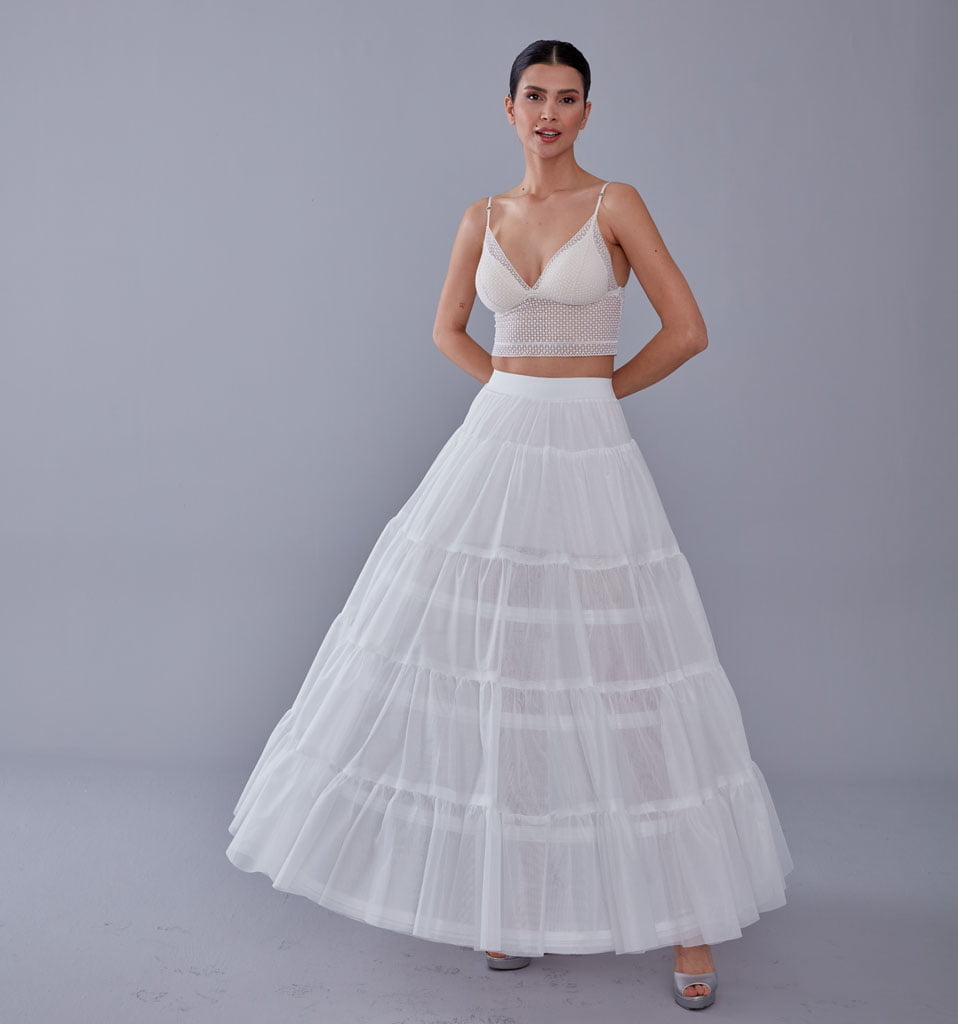 Elegant Voile and Hoop Petticoat with Two Layers - Perfect for Bridal and Costume Wear