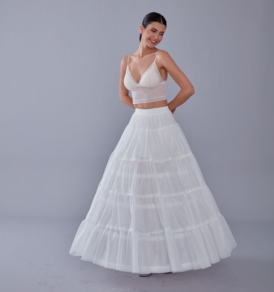 Elegant Voile and Hoop Petticoat with Two Layers - Perfect for Bridal and Costume Wear