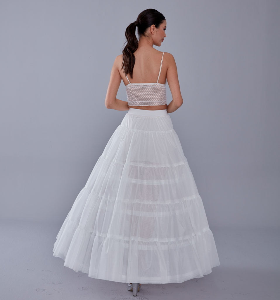 Elegant Voile and Hoop Petticoat with Two Layers - Perfect for Bridal and Costume Wear - Bridal Port