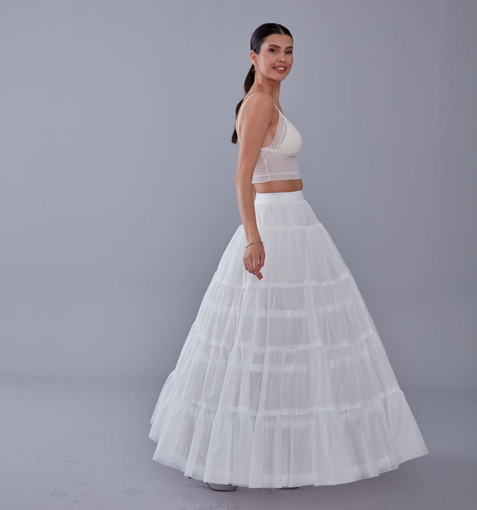 Elegant Voile and Hoop Petticoat with Two Layers - Perfect for Bridal and Costume Wear - Bridal Port