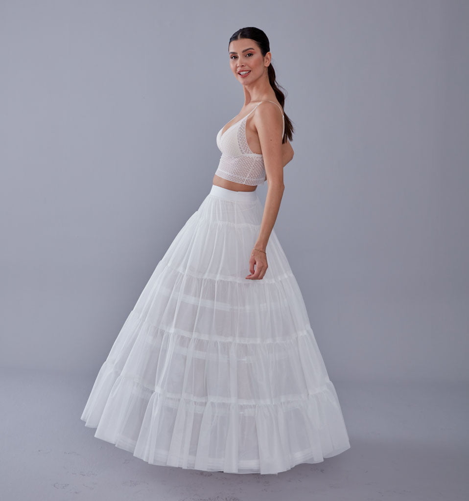 Elegant Voile and Hoop Petticoat with Two Layers - Perfect for Bridal and Costume Wear - Bridal Port