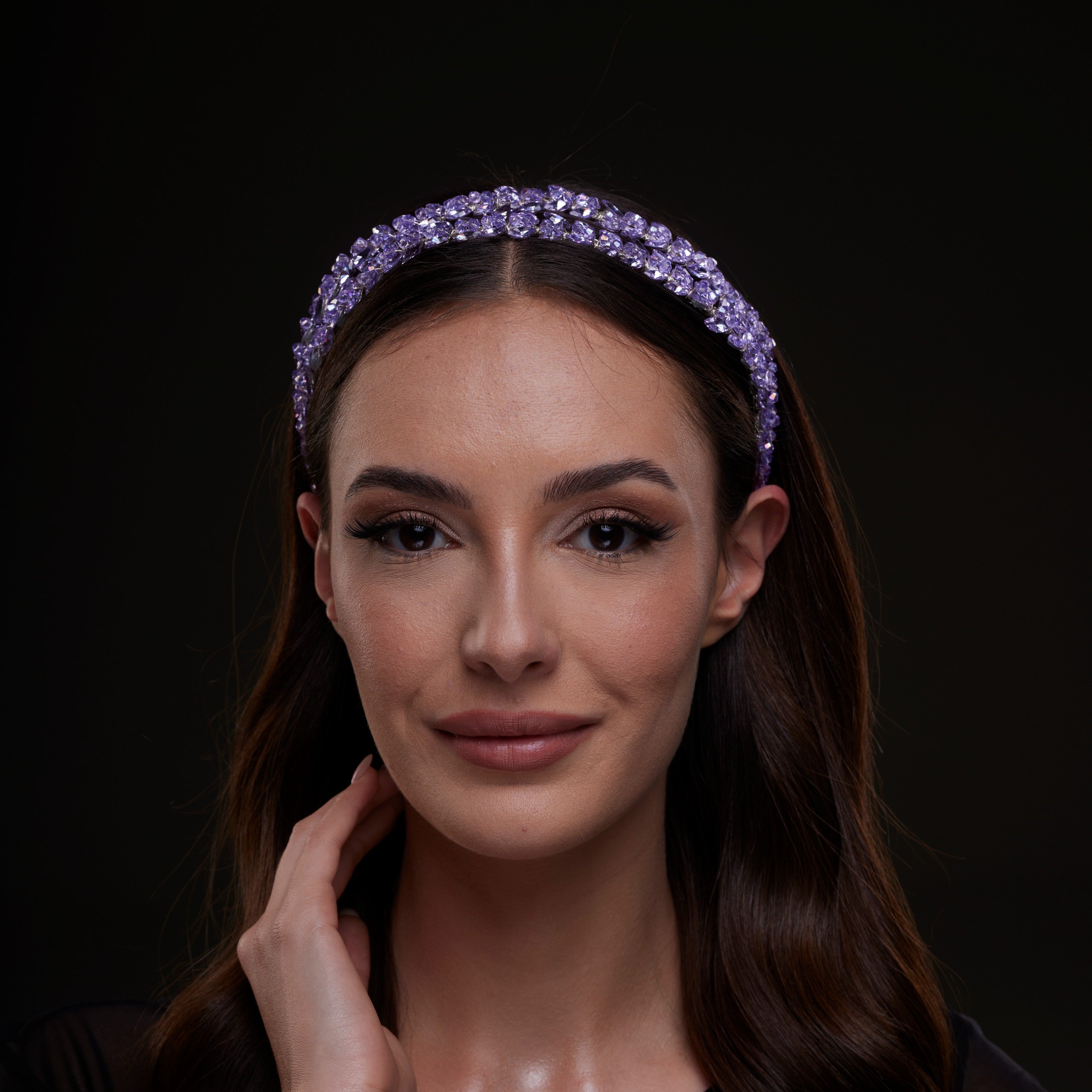 Lavender Crystal Beaded Hairband