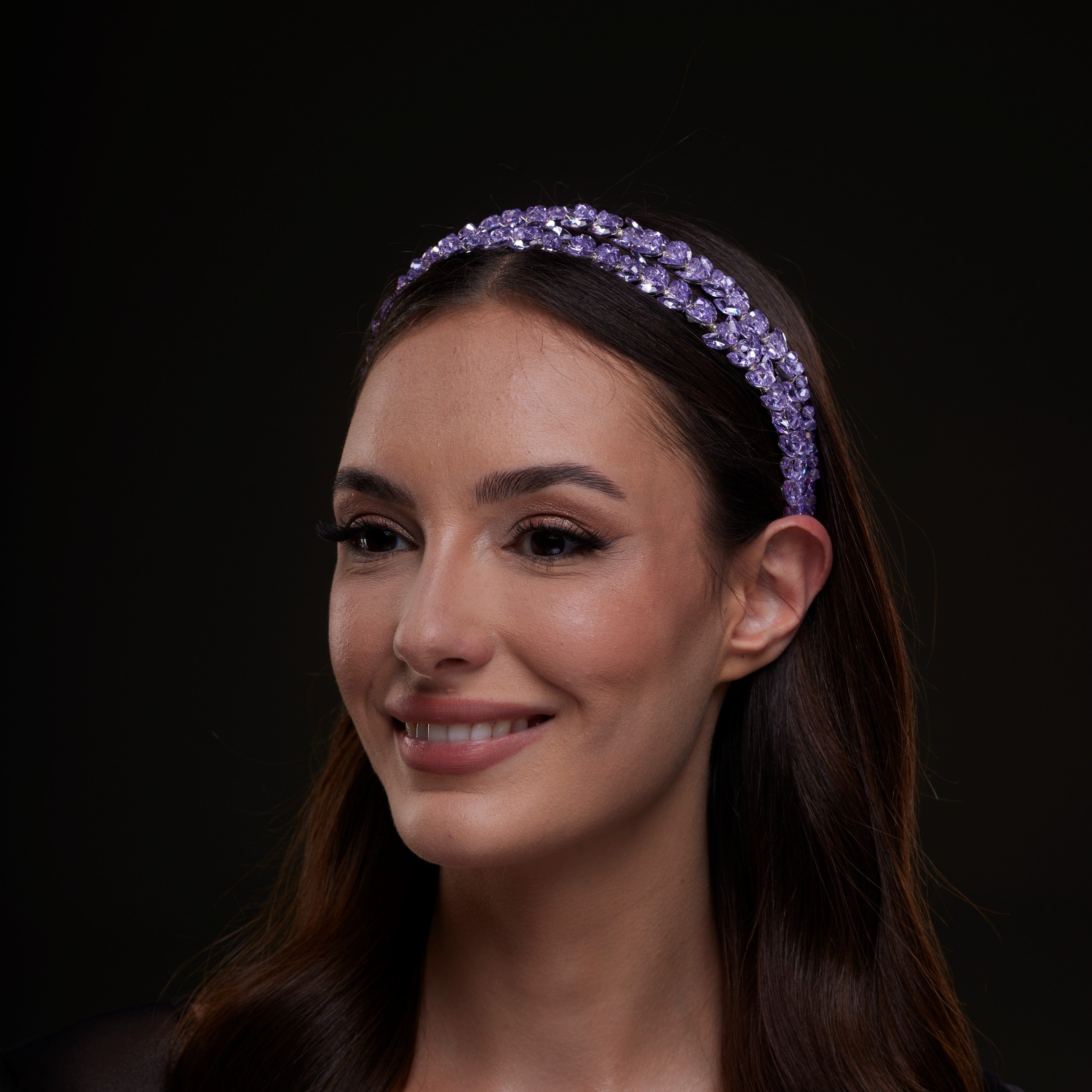 Lavender Crystal Beaded Hairband