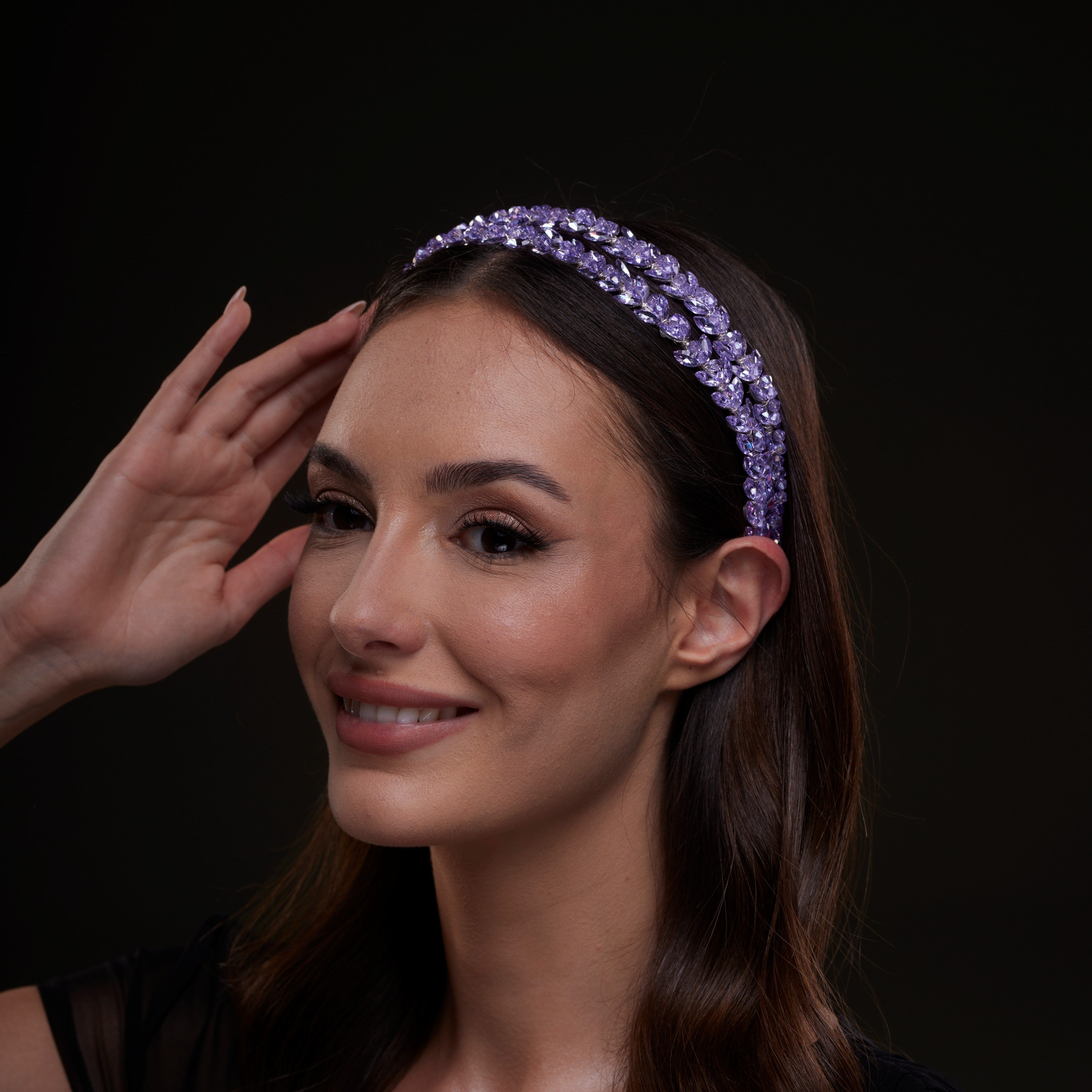 Lavender Crystal Beaded Hairband