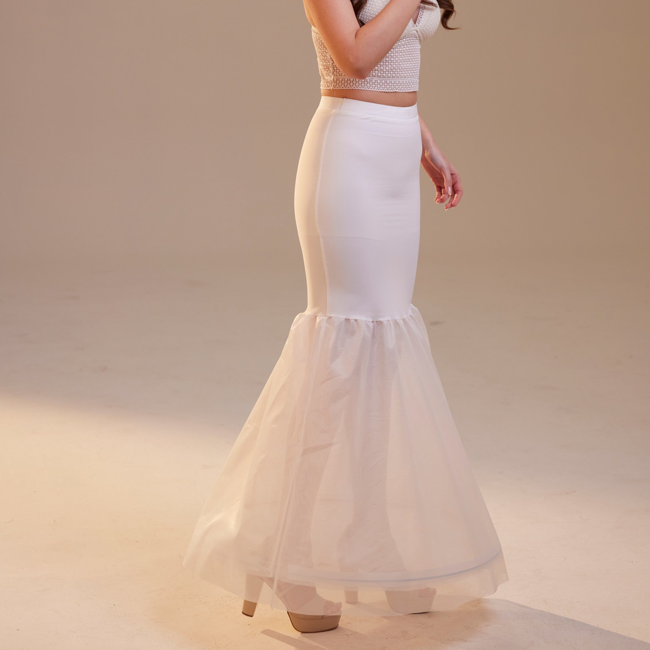 underskirt for mermaid wedding dress Amosfun Bridal Mermaid Fishtail Petticoat Slip Floor Length Underskirt Crinoline for Bride Women Wedding Dress White Tulle Petticoat at Amazon Women's Clothing store
