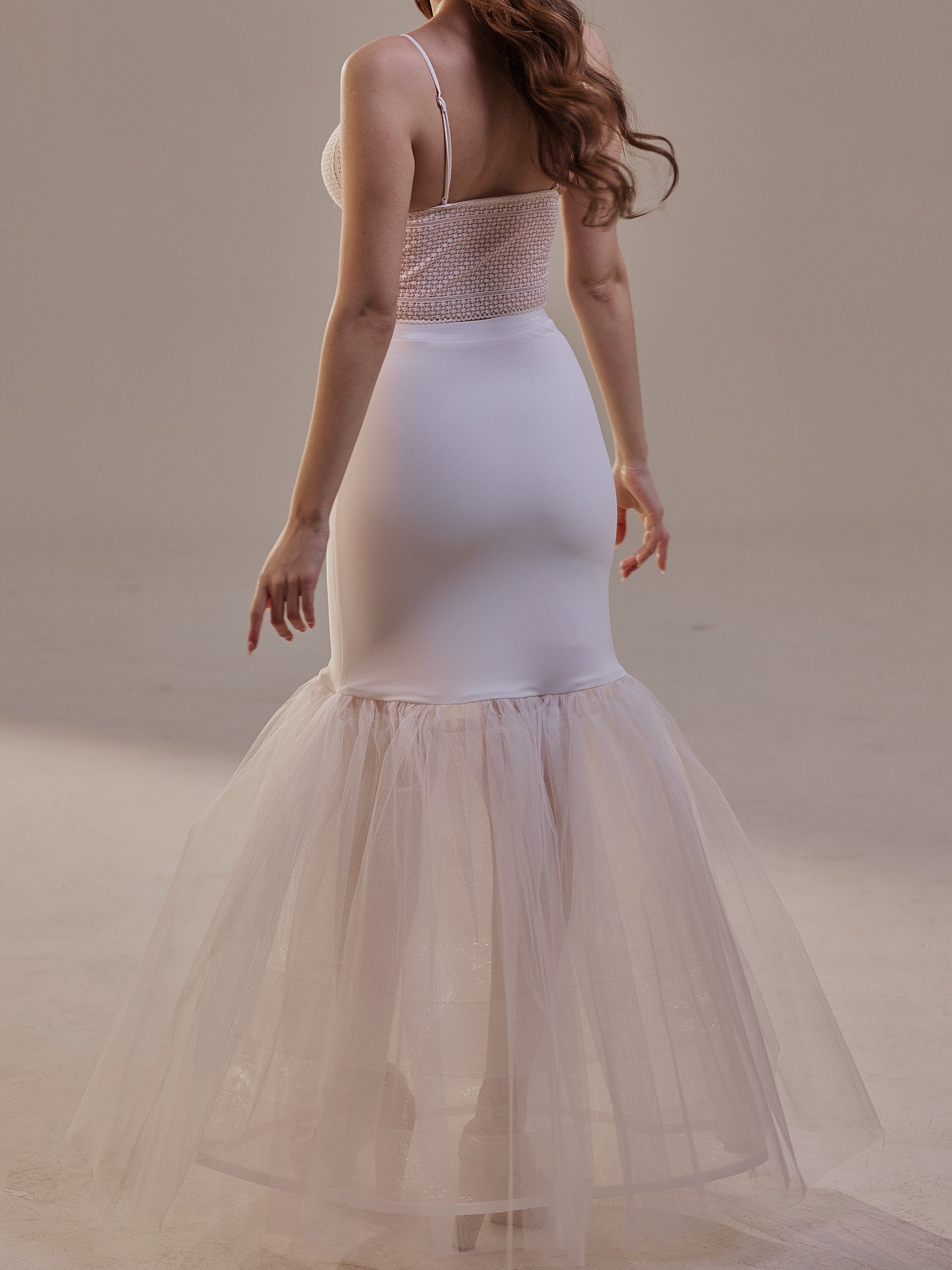 Mermaid Petticoat with Corsage and Hard Net Tulle Underskirt  ,Wedding Crinoline with Petticoat Netting Fabric