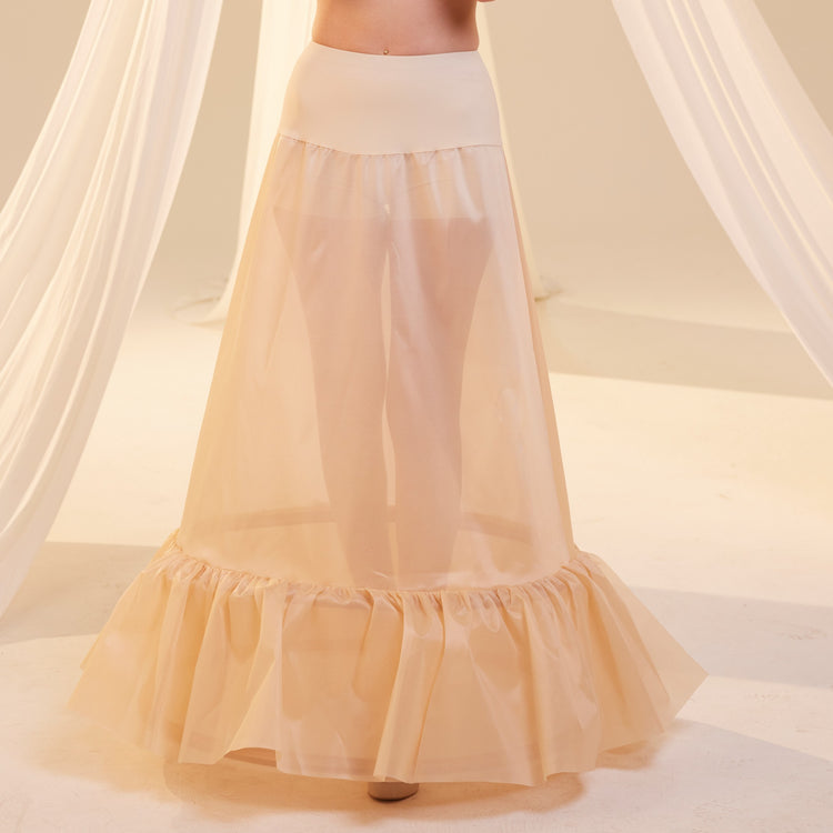 Nude Mermaid Petticoat Skirt  with  Waist Corsage