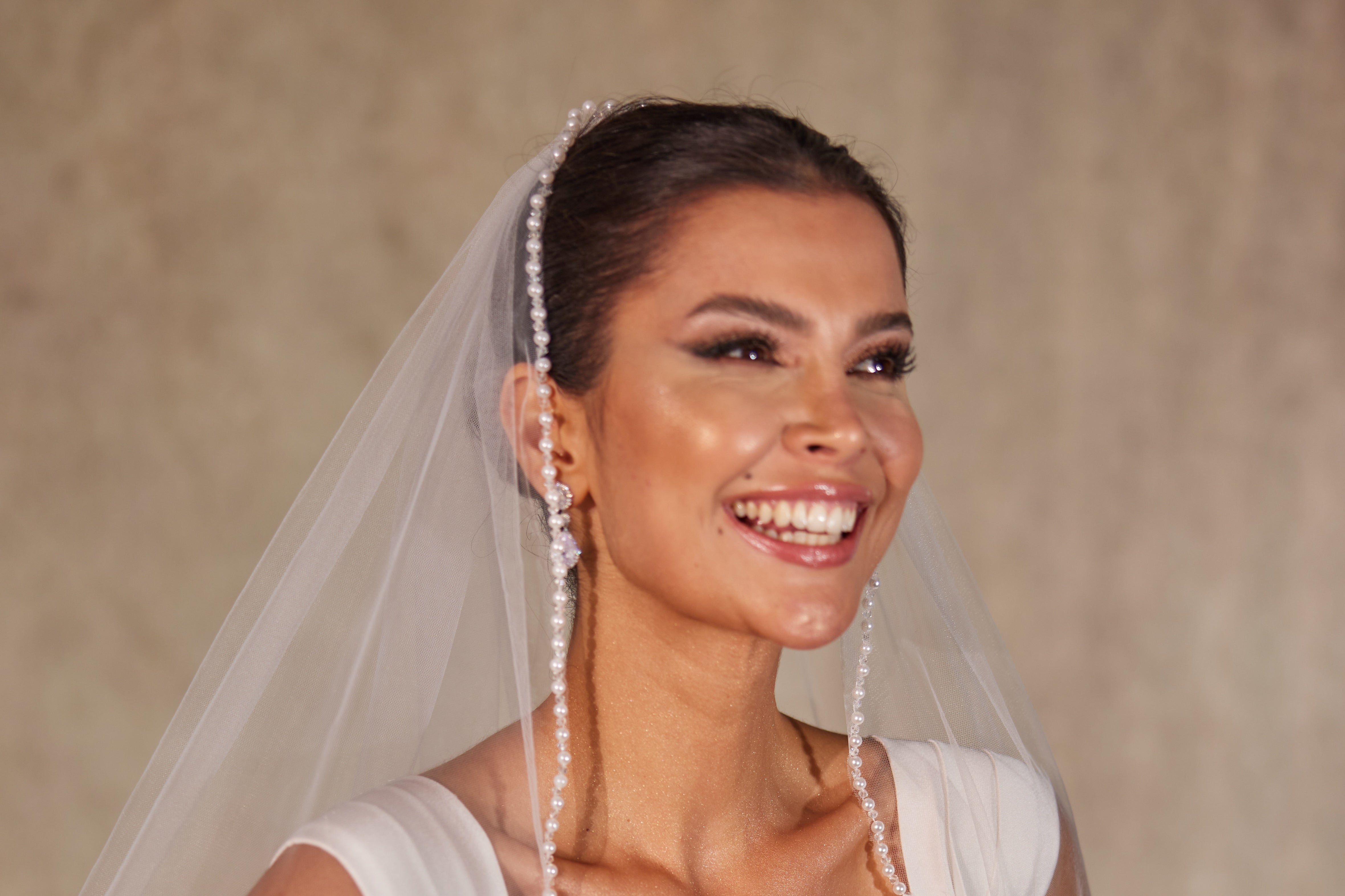 Bead and Pearl Edge Wedding Veil