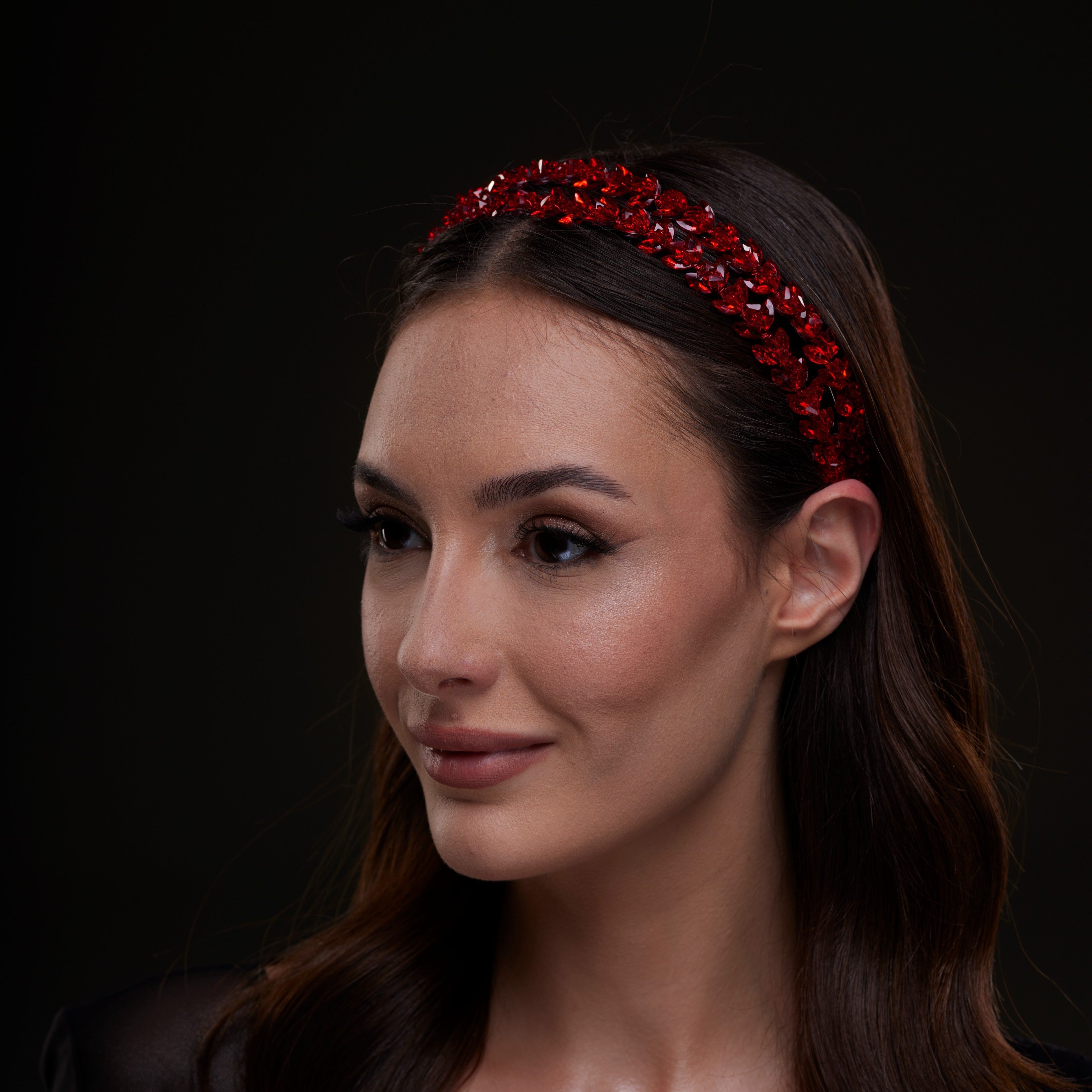 Red Crystal Beaded Hairband