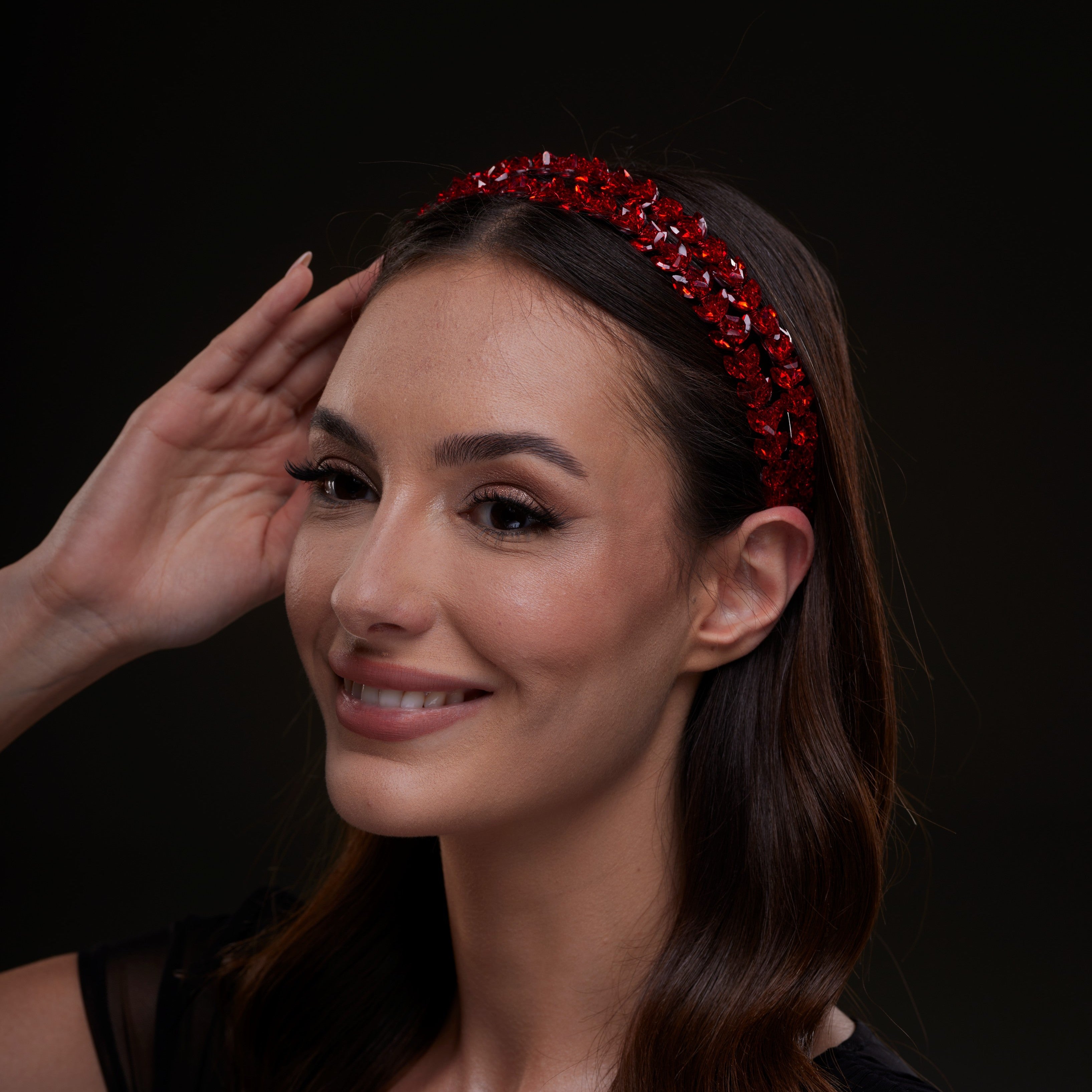 Red Crystal Beaded Hairband