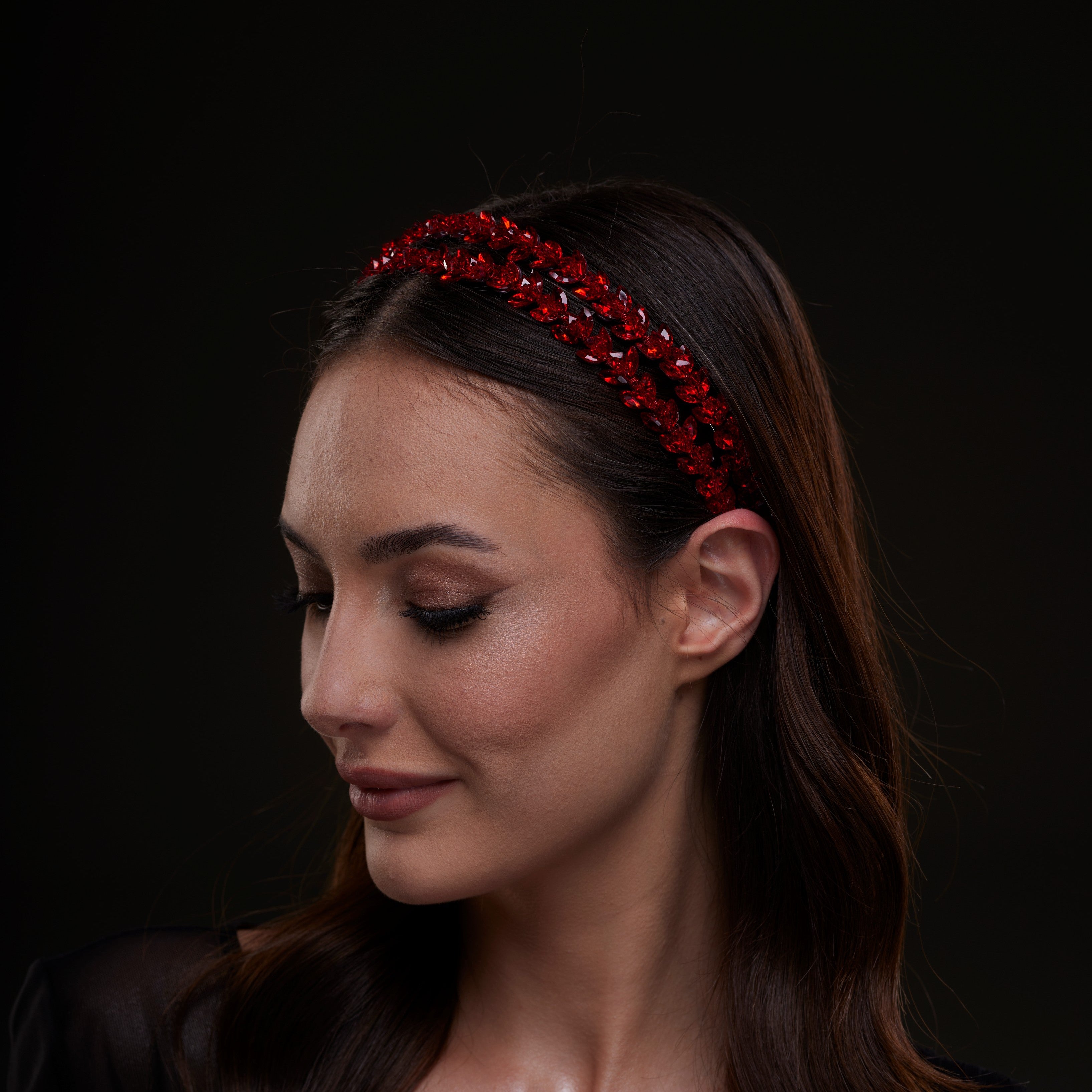 Red Crystal Beaded Hairband