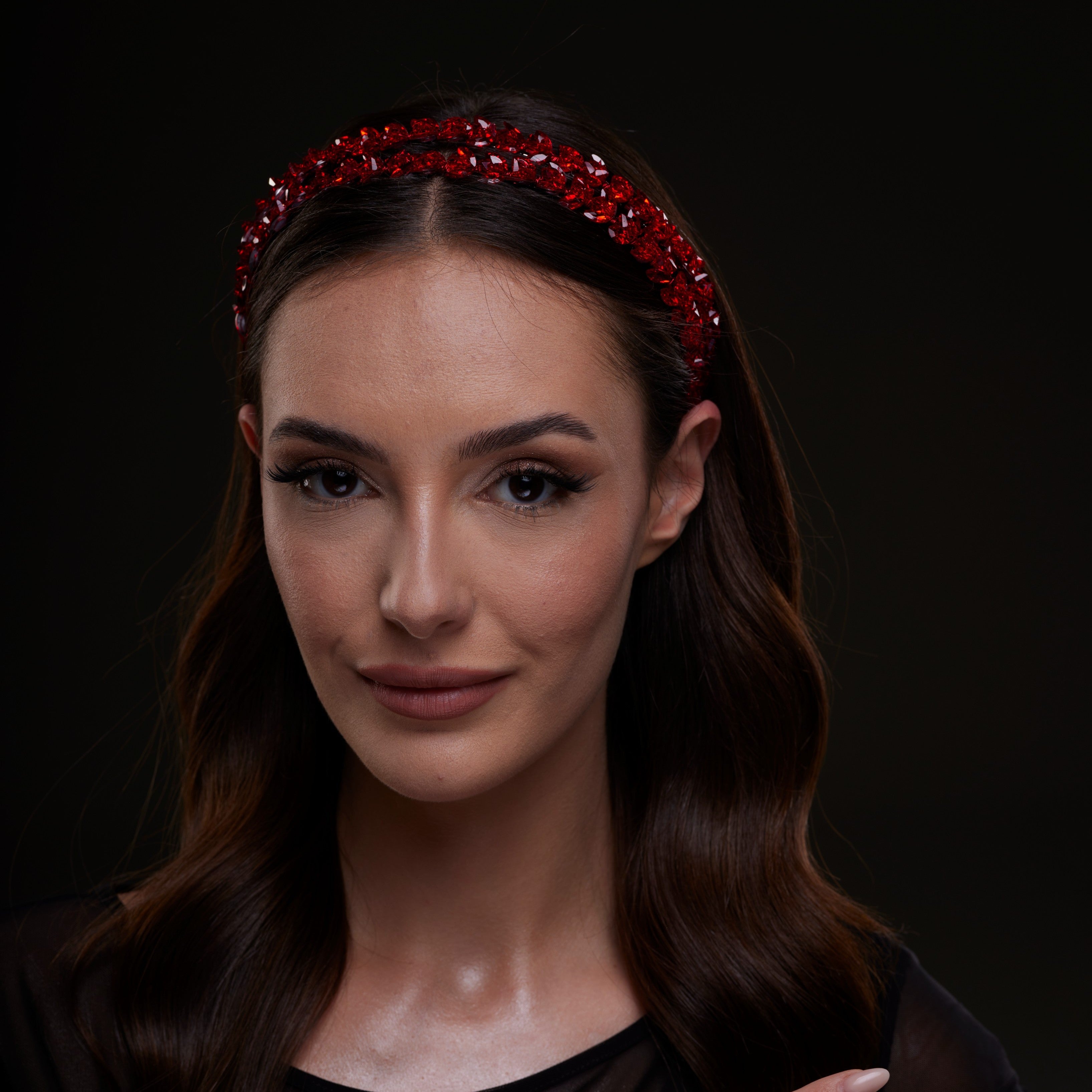 Red Crystal Beaded Hairband