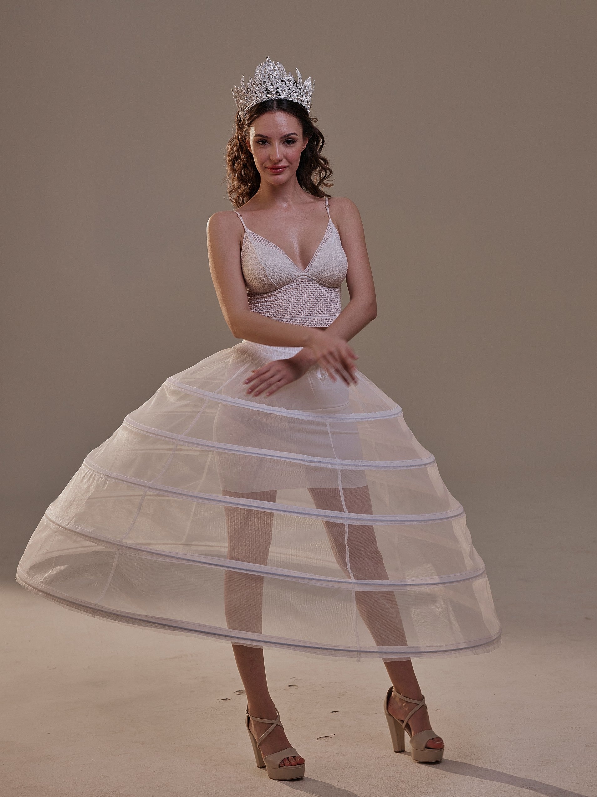 Short Crinoline Petticoat Skirt , Hoop Skirt for Wedding Dress & Quinceañera