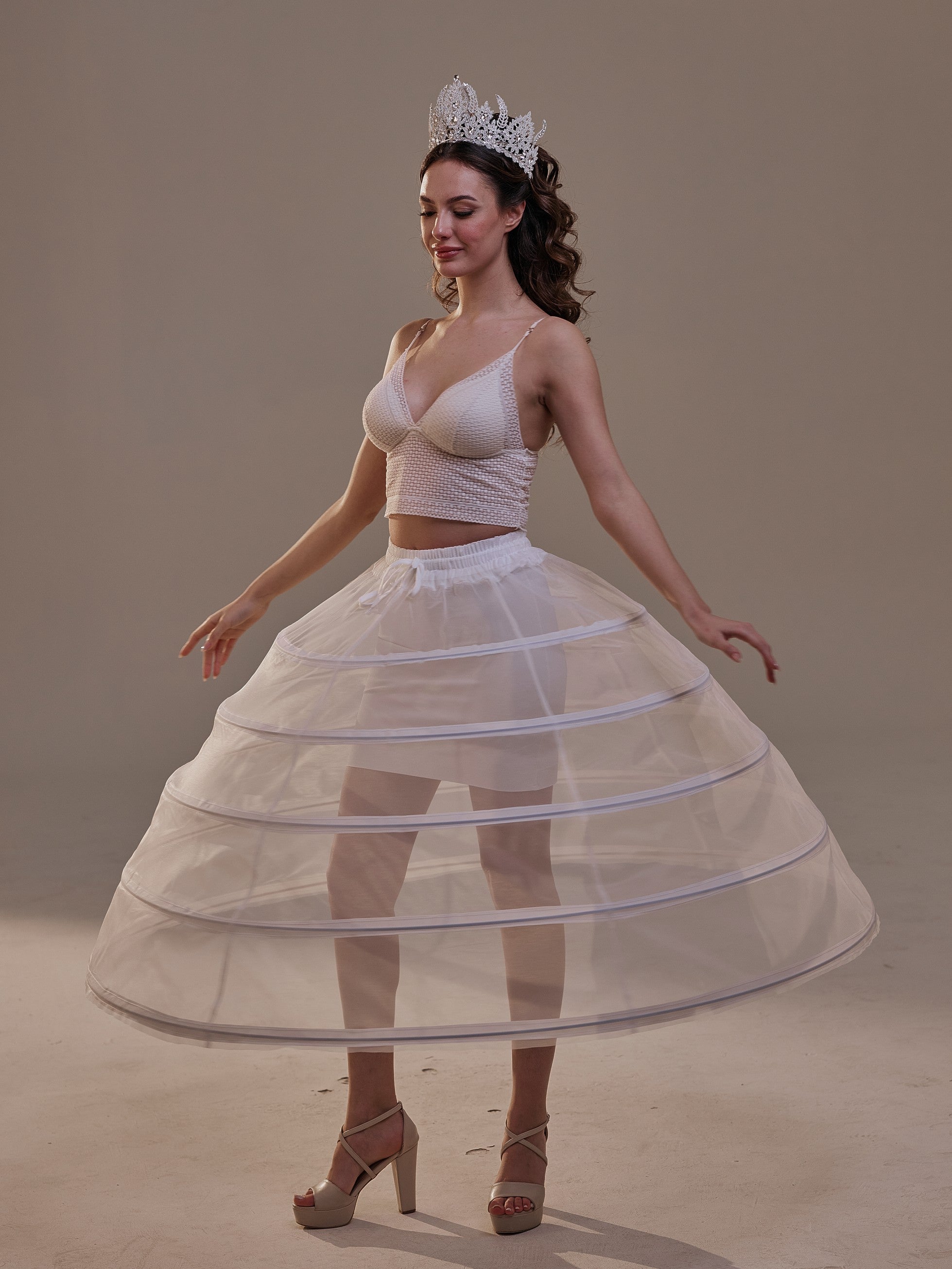 Short Crinoline Petticoat Skirt , Hoop Skirt for Wedding Dress & Quinceañera