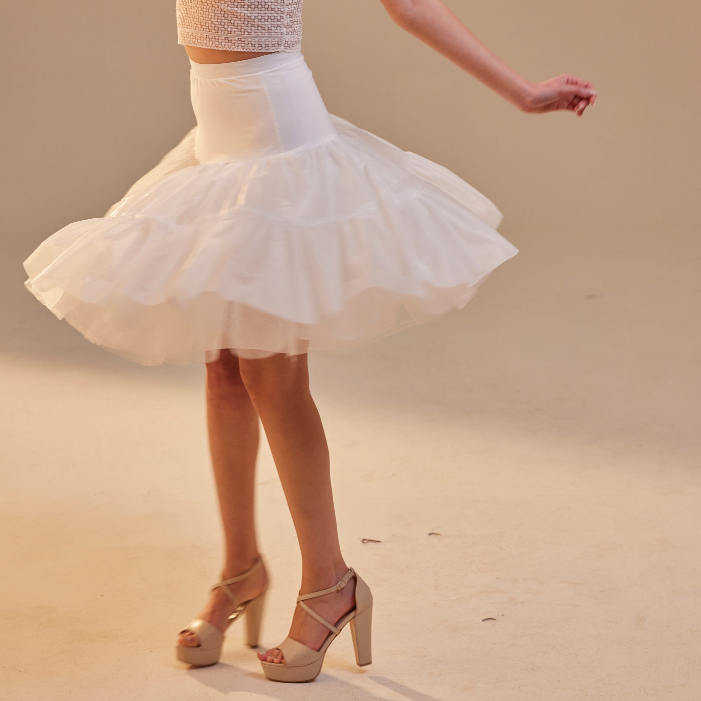 Short Petticoat Skirt with Corsage ,  Fluffy Layered Petticoat for Wedding, Party & Everyday Wear