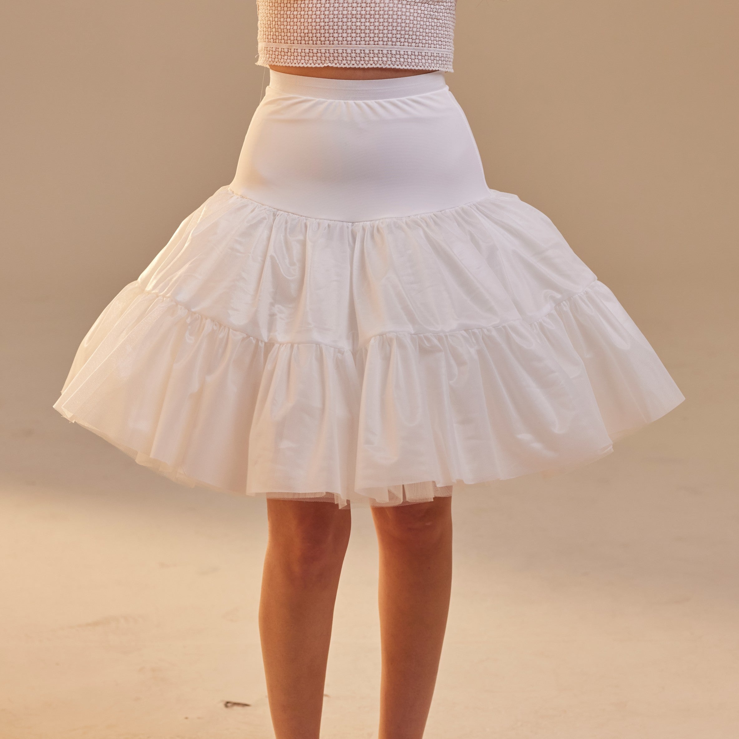 Short Petticoat Skirt with Corsage ,  Fluffy Layered Petticoat for Wedding, Party & Everyday Wear