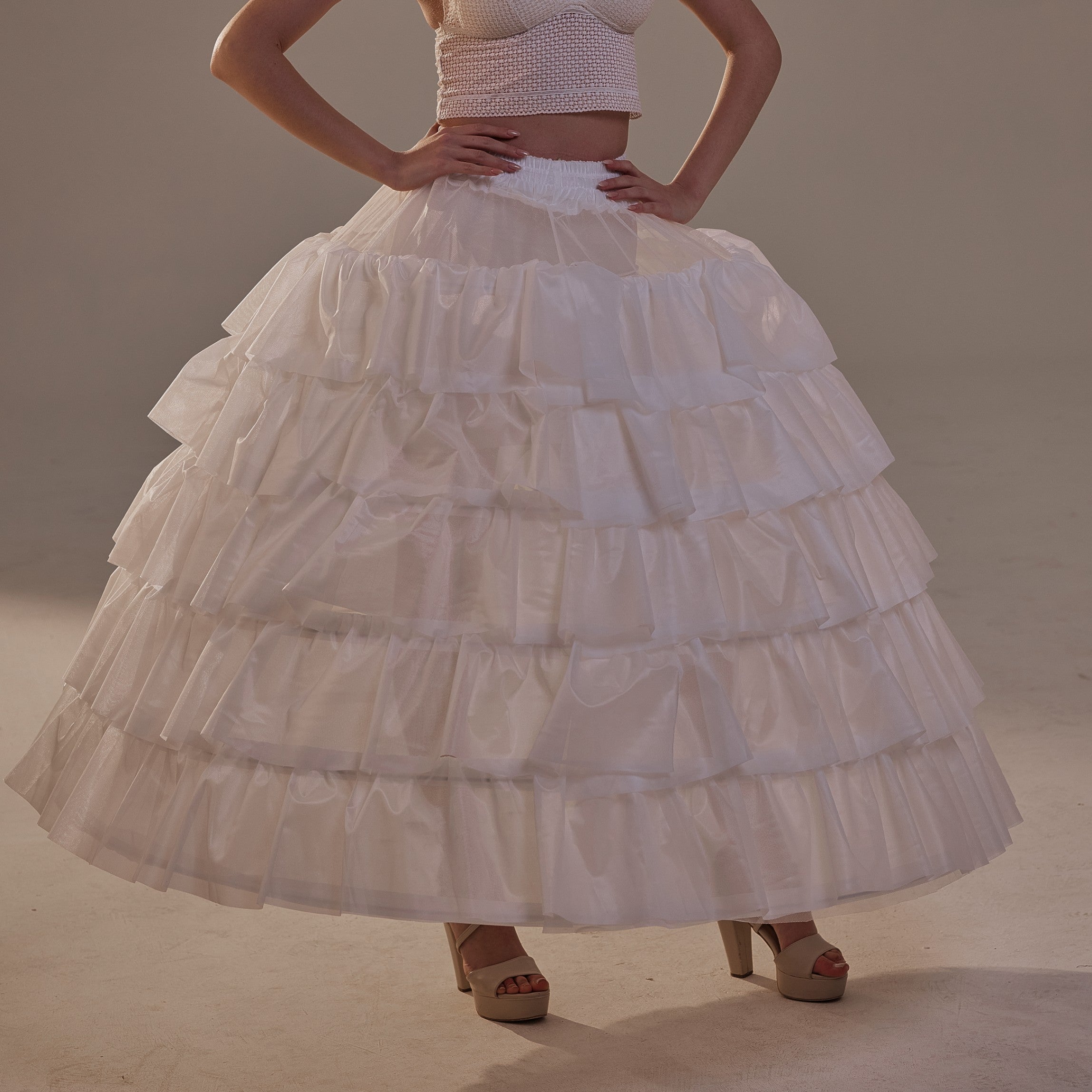 Short Ruffled Layered Hoop Skirt , Quinceañera & Wedding Underskirt