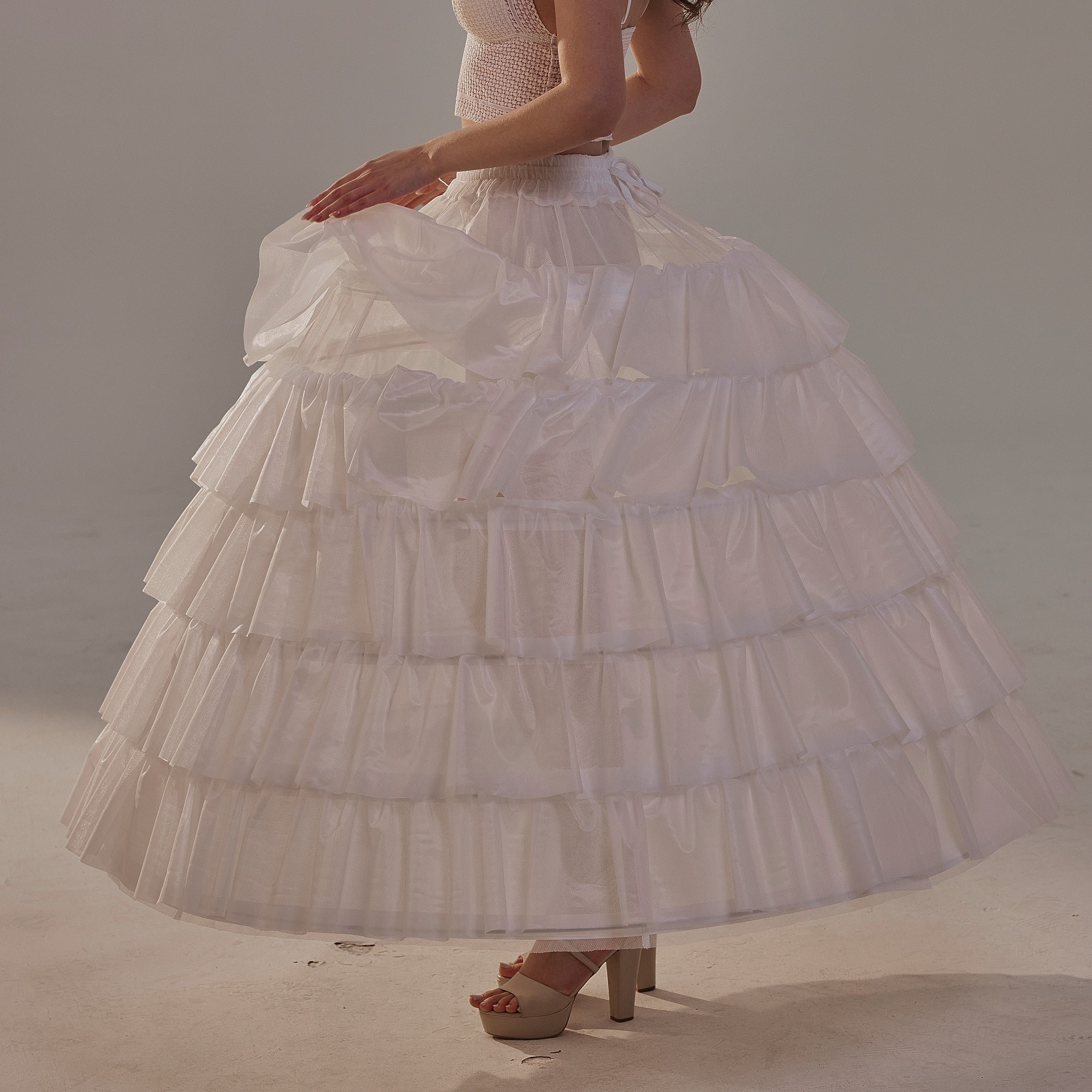 Short Ruffled Layered Hoop Skirt , Quinceañera & Wedding Underskirt