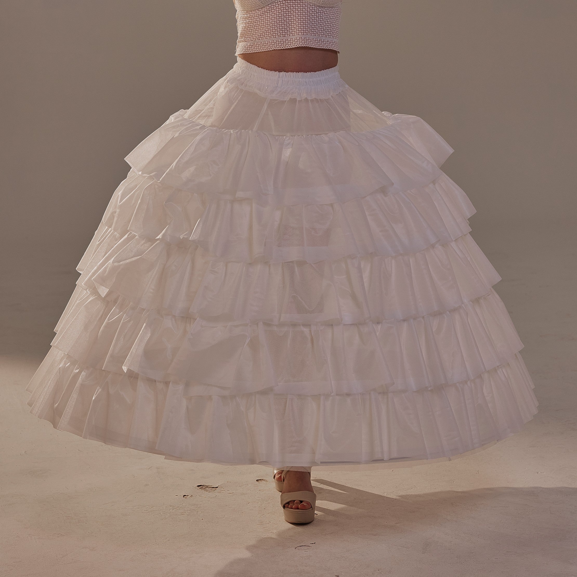 Short Ruffled Layered Hoop Skirt , Quinceañera & Wedding Underskirt