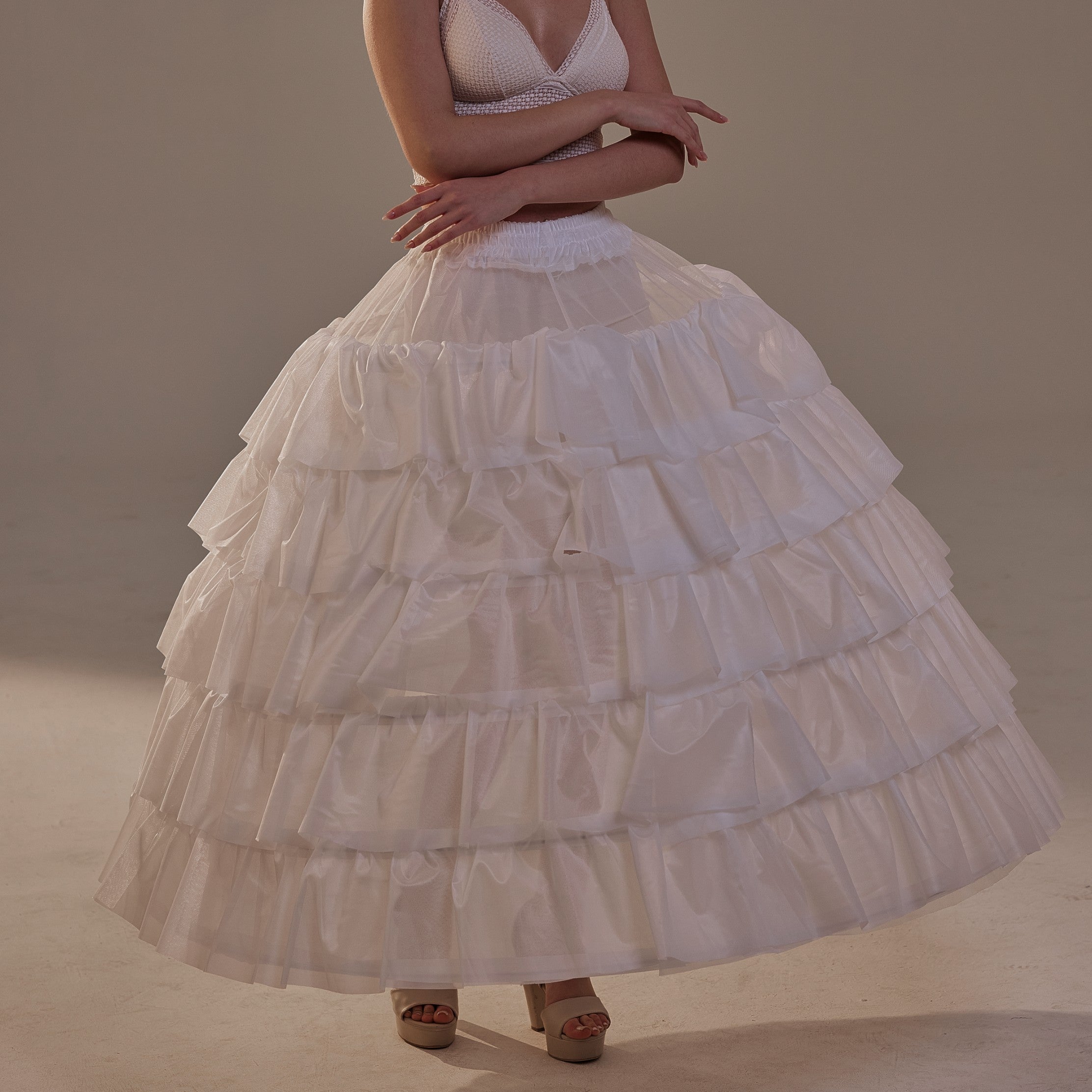 Short Ruffled Layered Hoop Skirt , Quinceañera & Wedding Underskirt