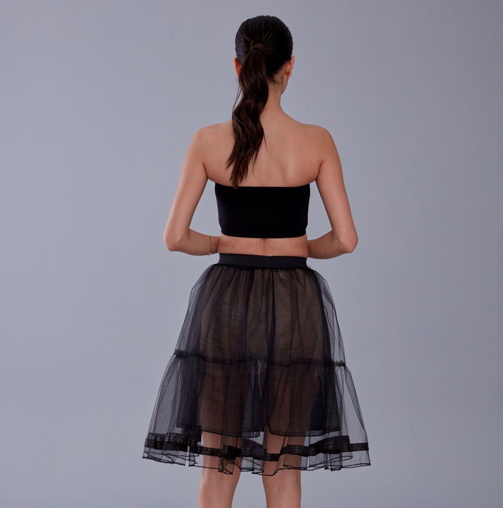 Black Voile Petticoat with Elastic Band - Perfect for Parties