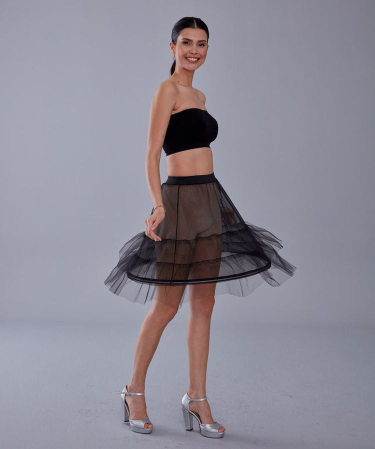 Lightweight hoop petticoat adding structure to short dresses