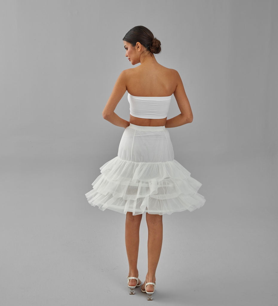 Lining Skirt Petticoat, Wedding Dress Underskirt, Black and White Petticoat