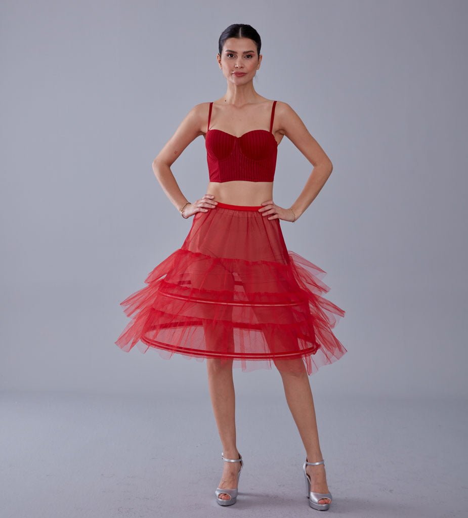 Red Petticoat, Lining Skirt Petticoat, Wedding Dress Underskirt