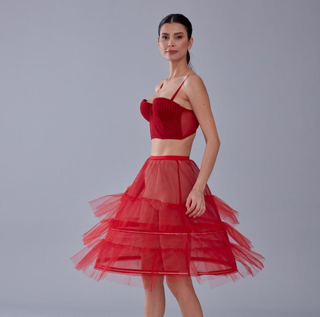 Red Petticoat, Lining Skirt Petticoat, Wedding Dress Underskirt