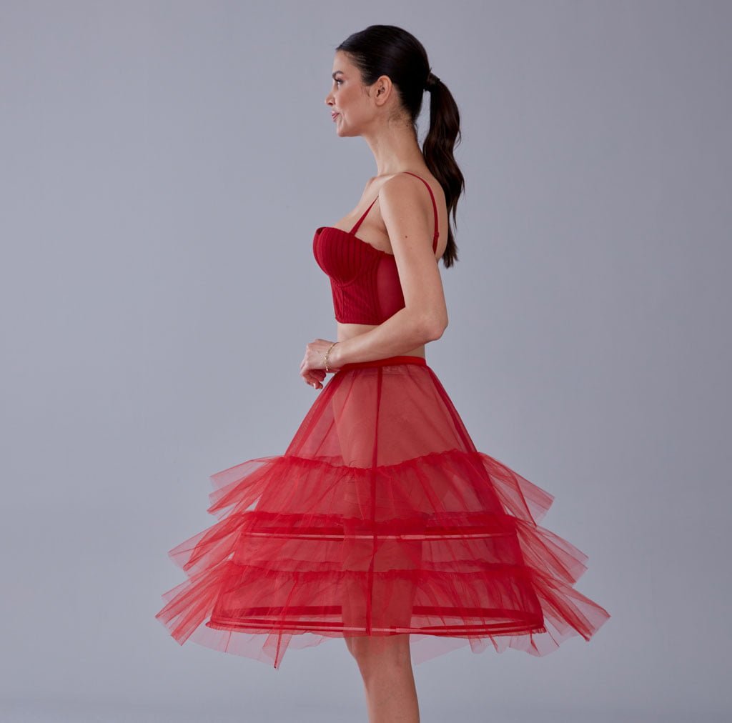 Red Petticoat, Lining Skirt Petticoat, Wedding Dress Underskirt