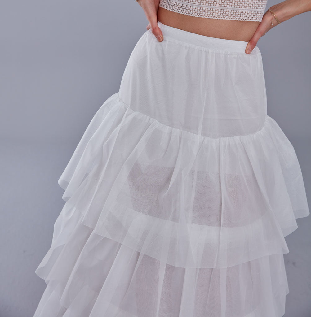 Bridal Gown Underskirt, White Petticoat