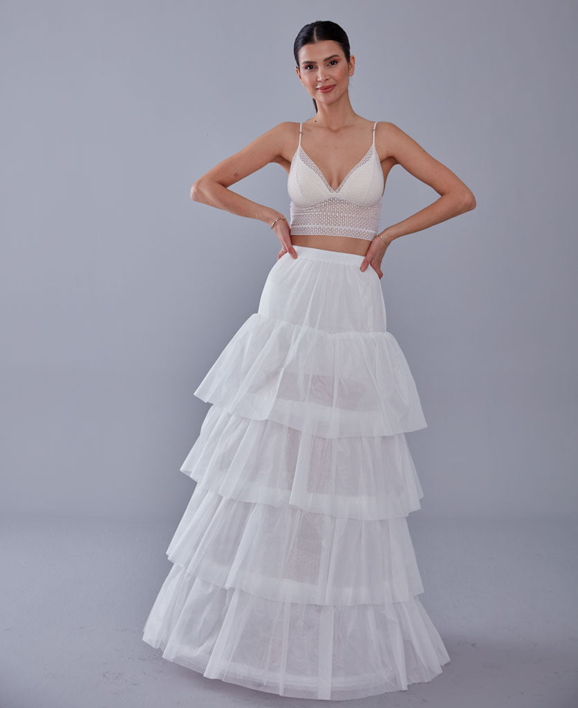 Bridal Gown Underskirt, White Petticoat