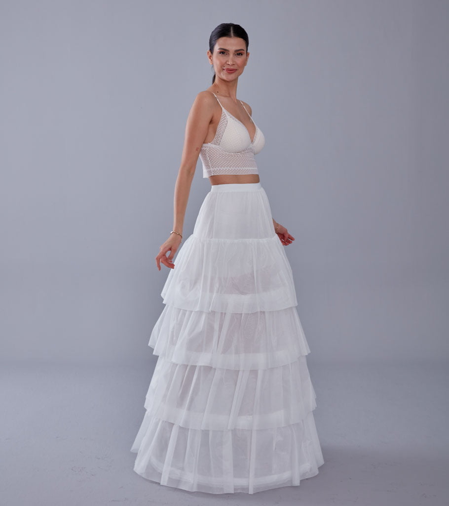 Bridal Gown Underskirt, White Petticoat