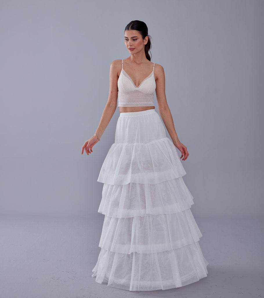 Bridal Gown Underskirt, White Petticoat