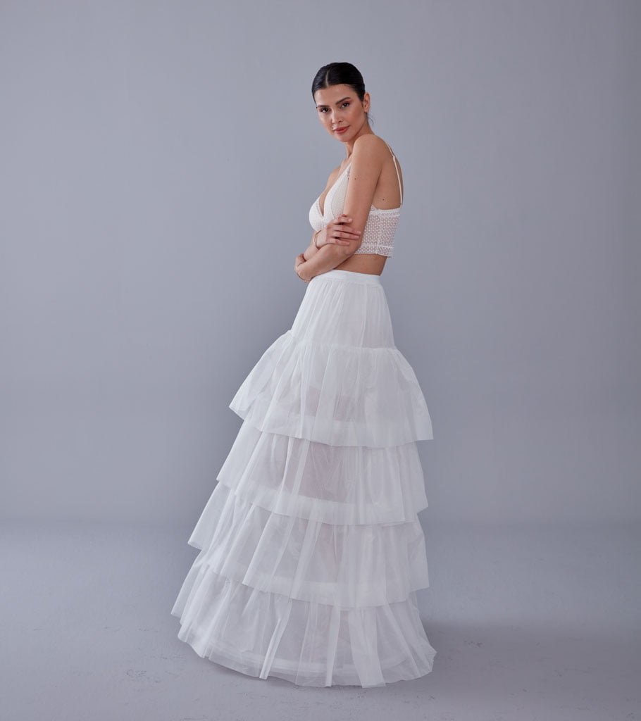 Bridal Gown Underskirt, White Petticoat