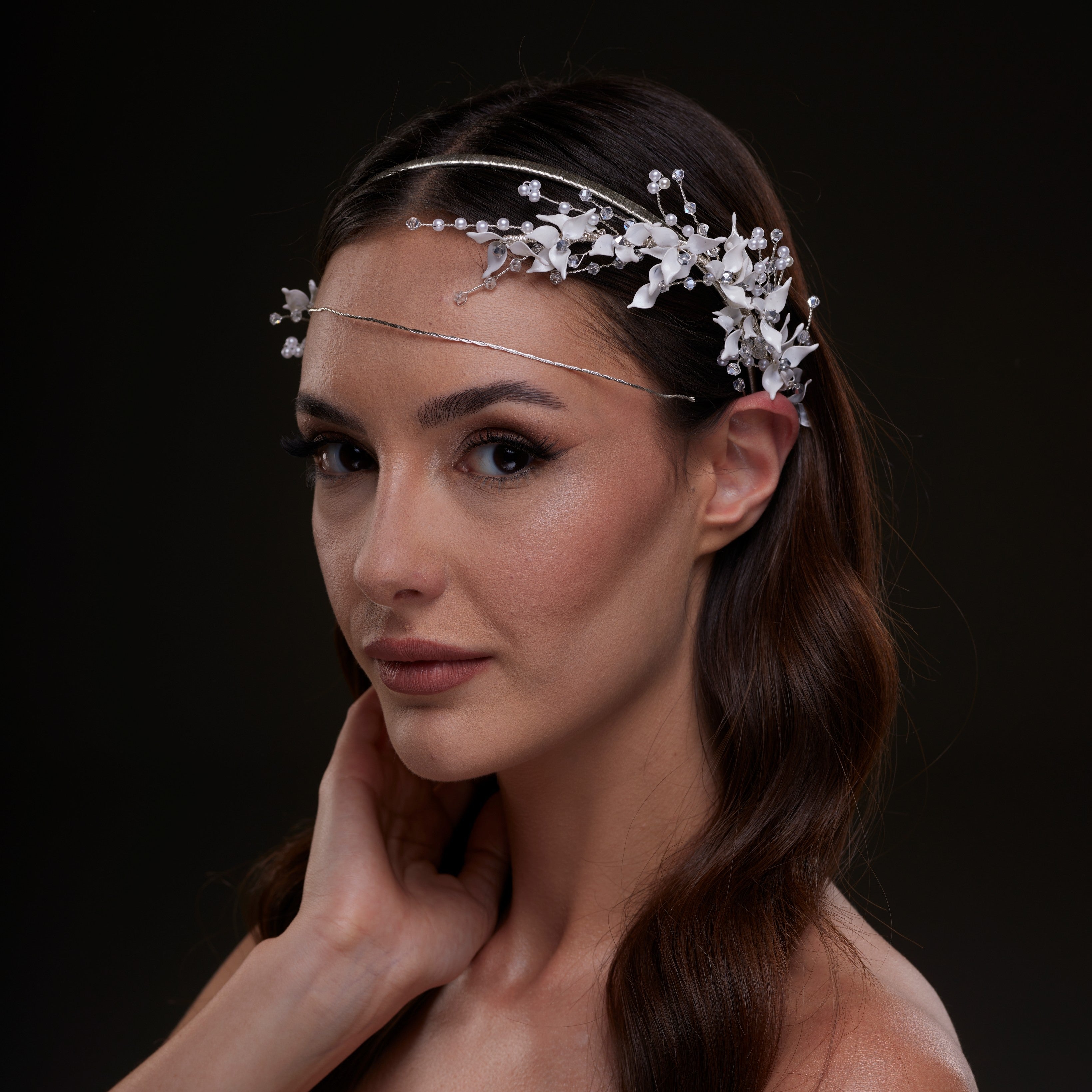 White Floral Bridal Hair Band