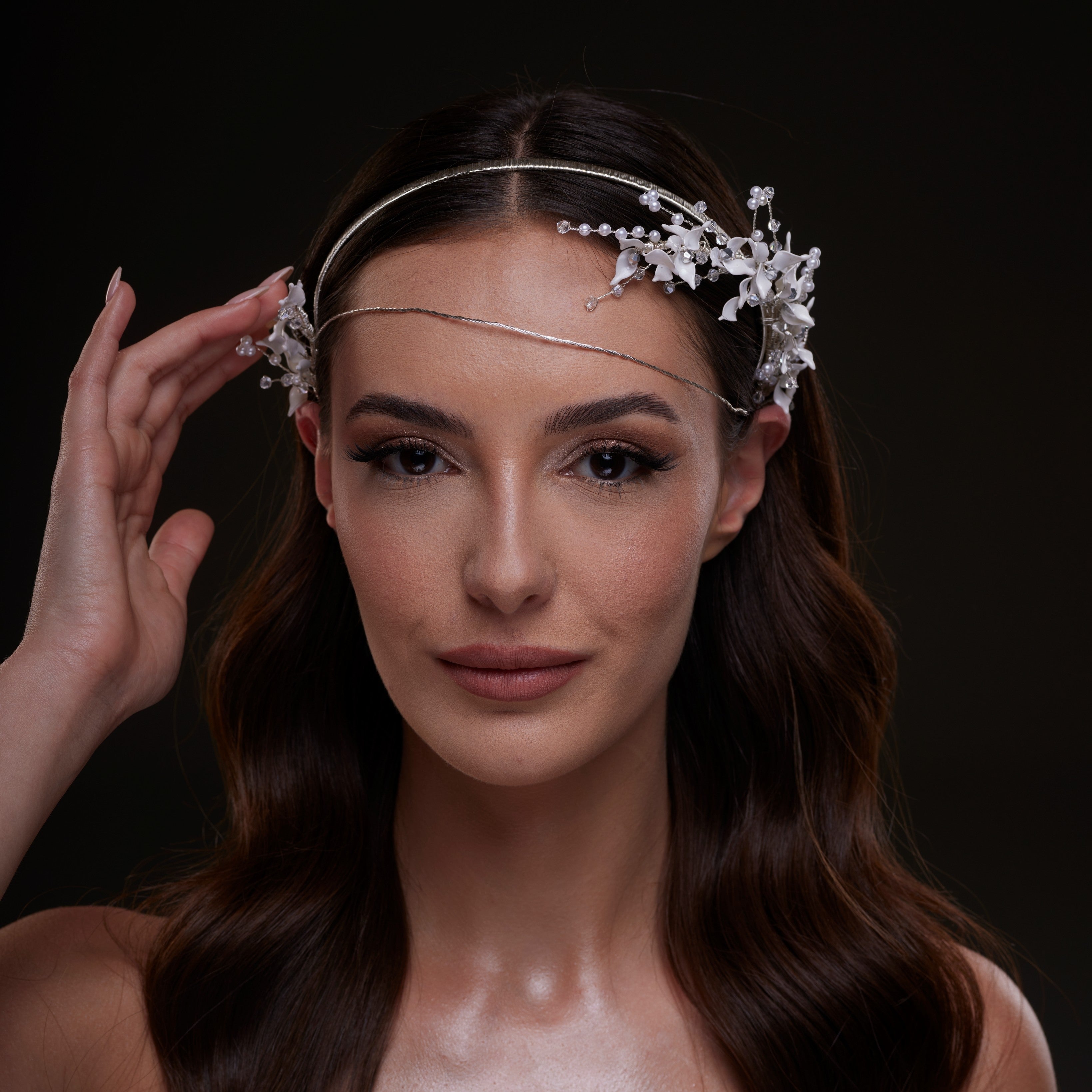 White Floral Bridal Hair Band