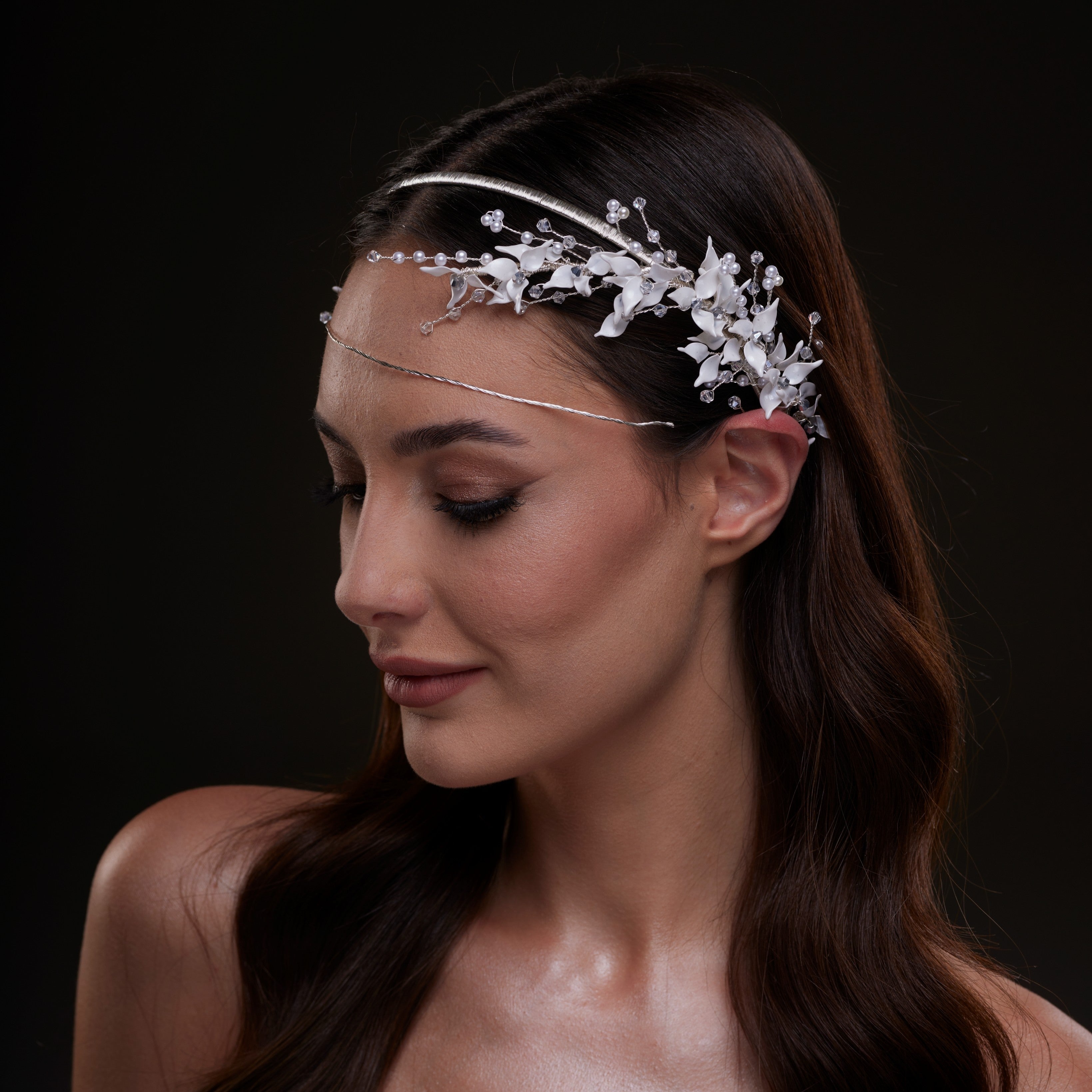 White Floral Bridal Hair Band