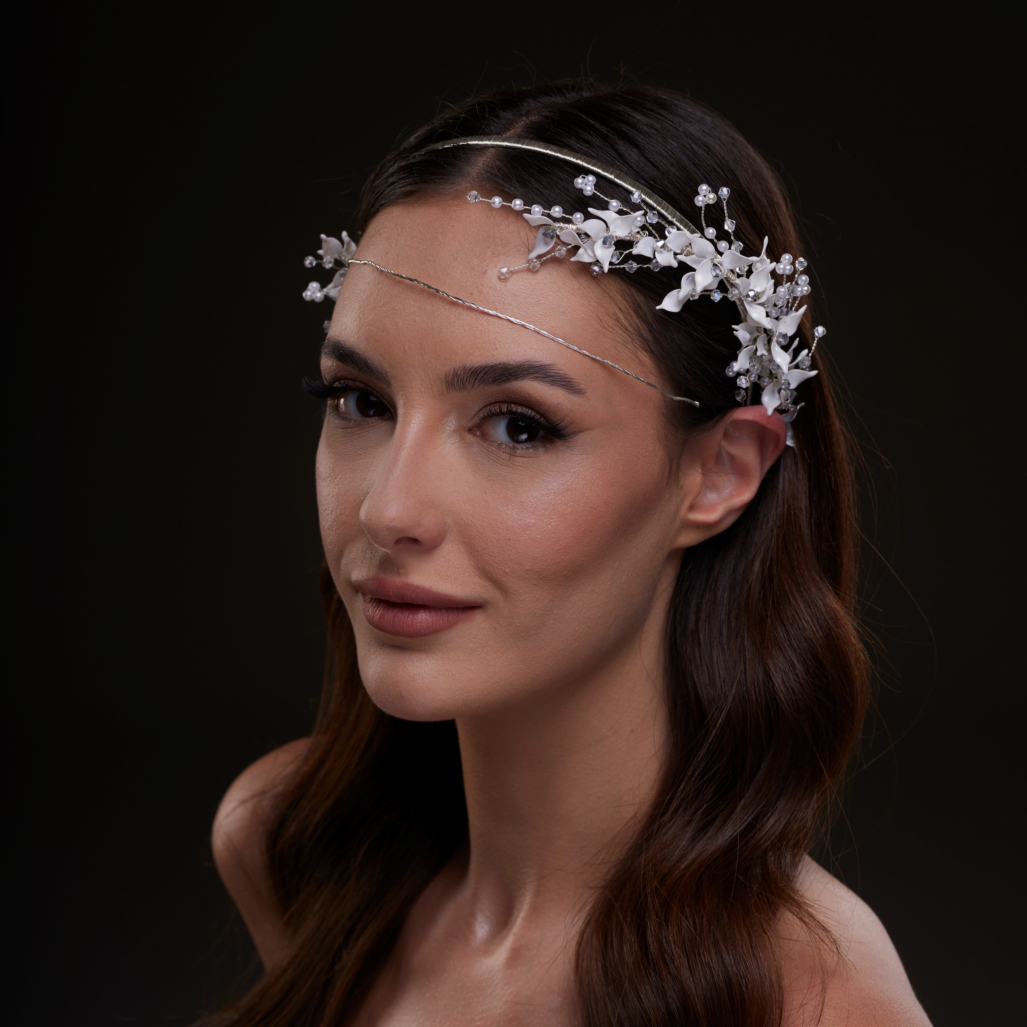 White Floral Bridal Hair Band