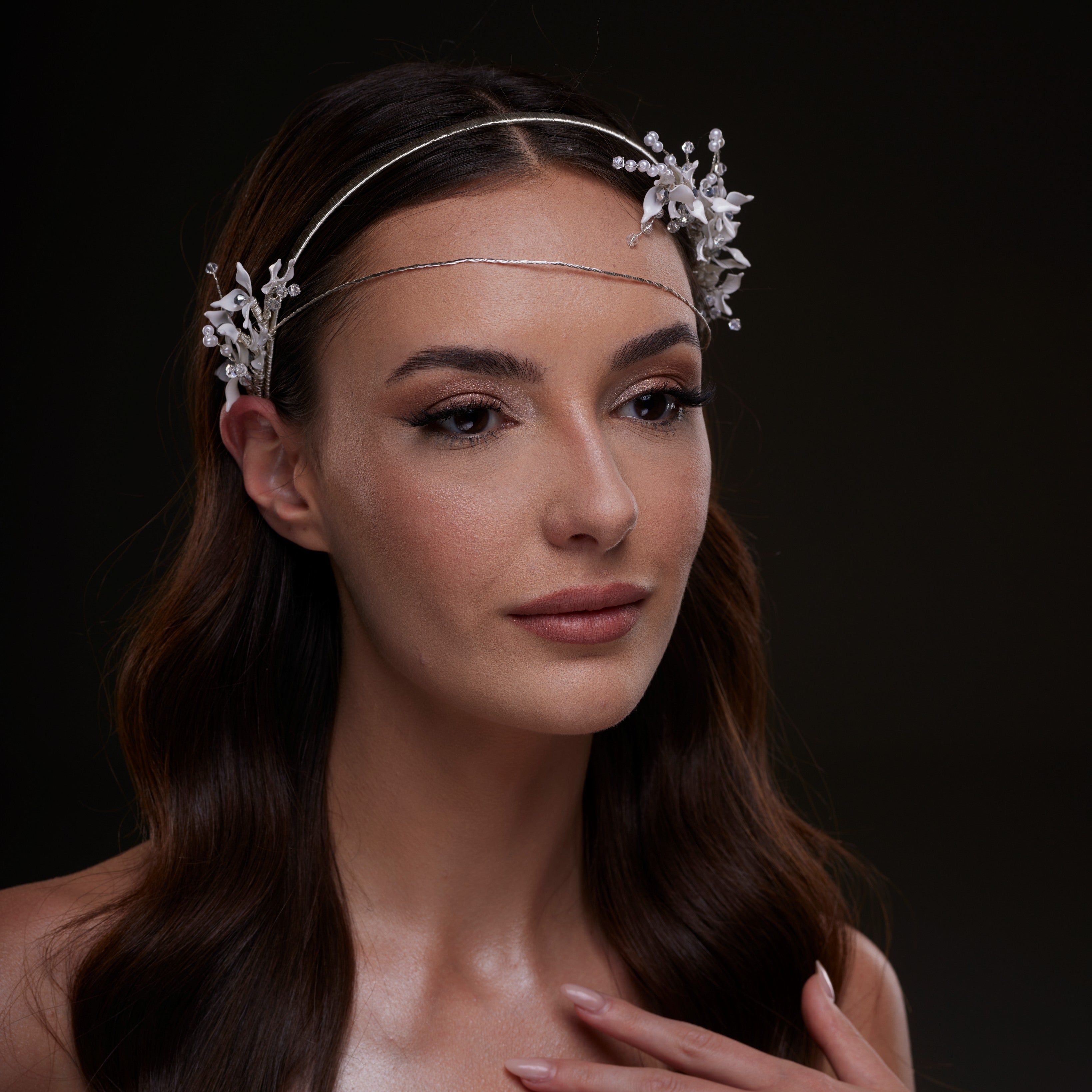 White Floral Bridal Hair Band