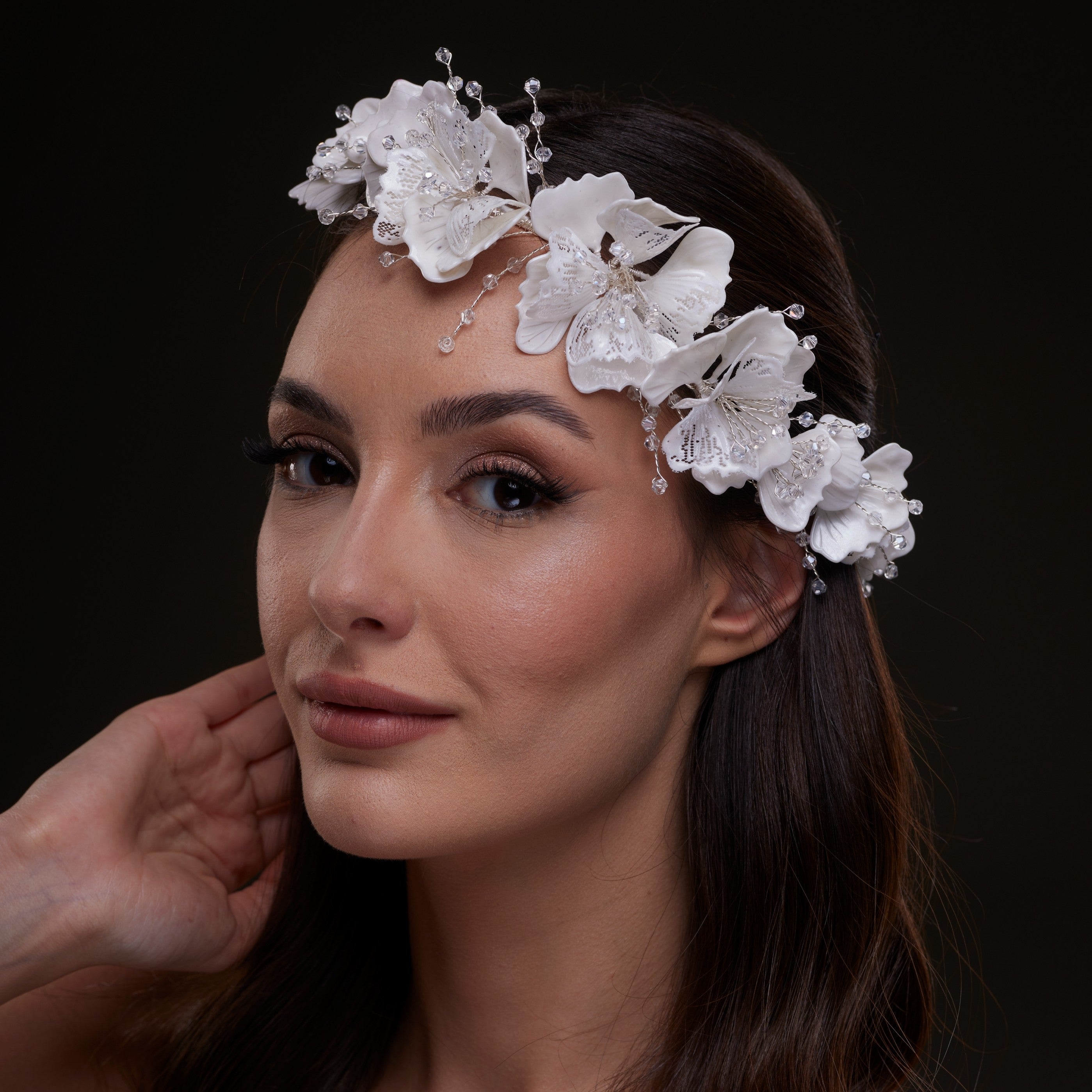 White Orchid Hair Vine
