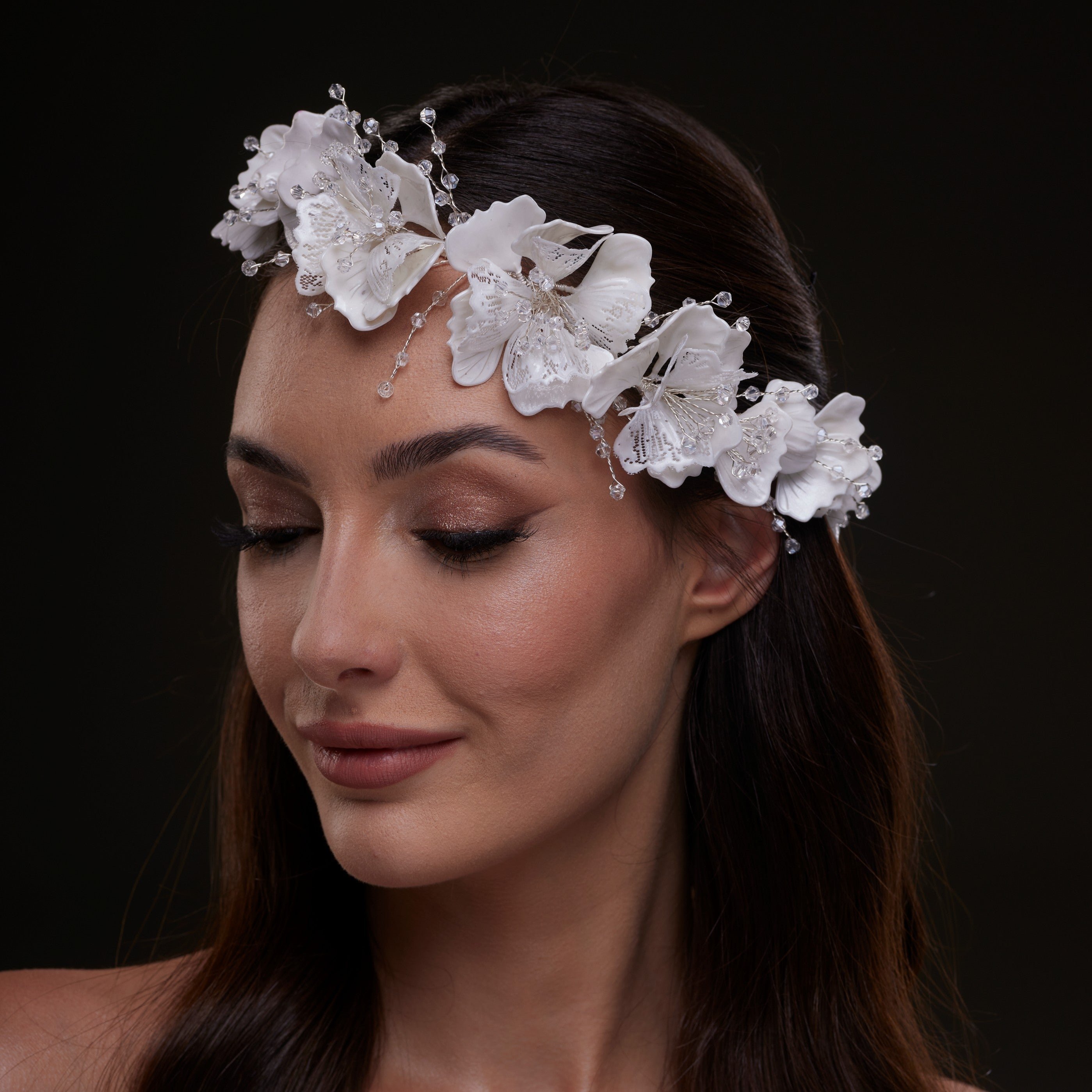 White Orchid Hair Vine