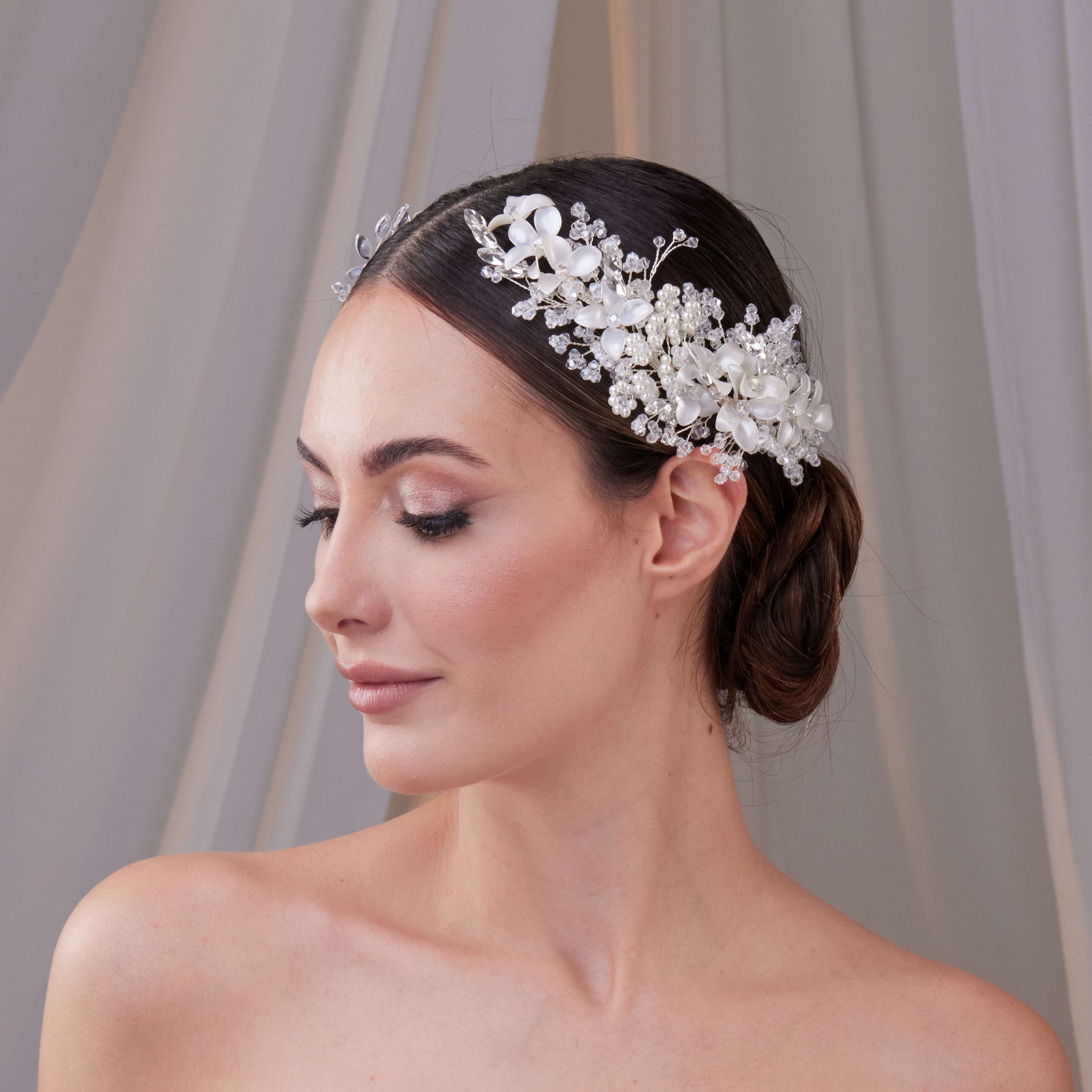 Two-Piece Flower Wedding Hair Vine Set