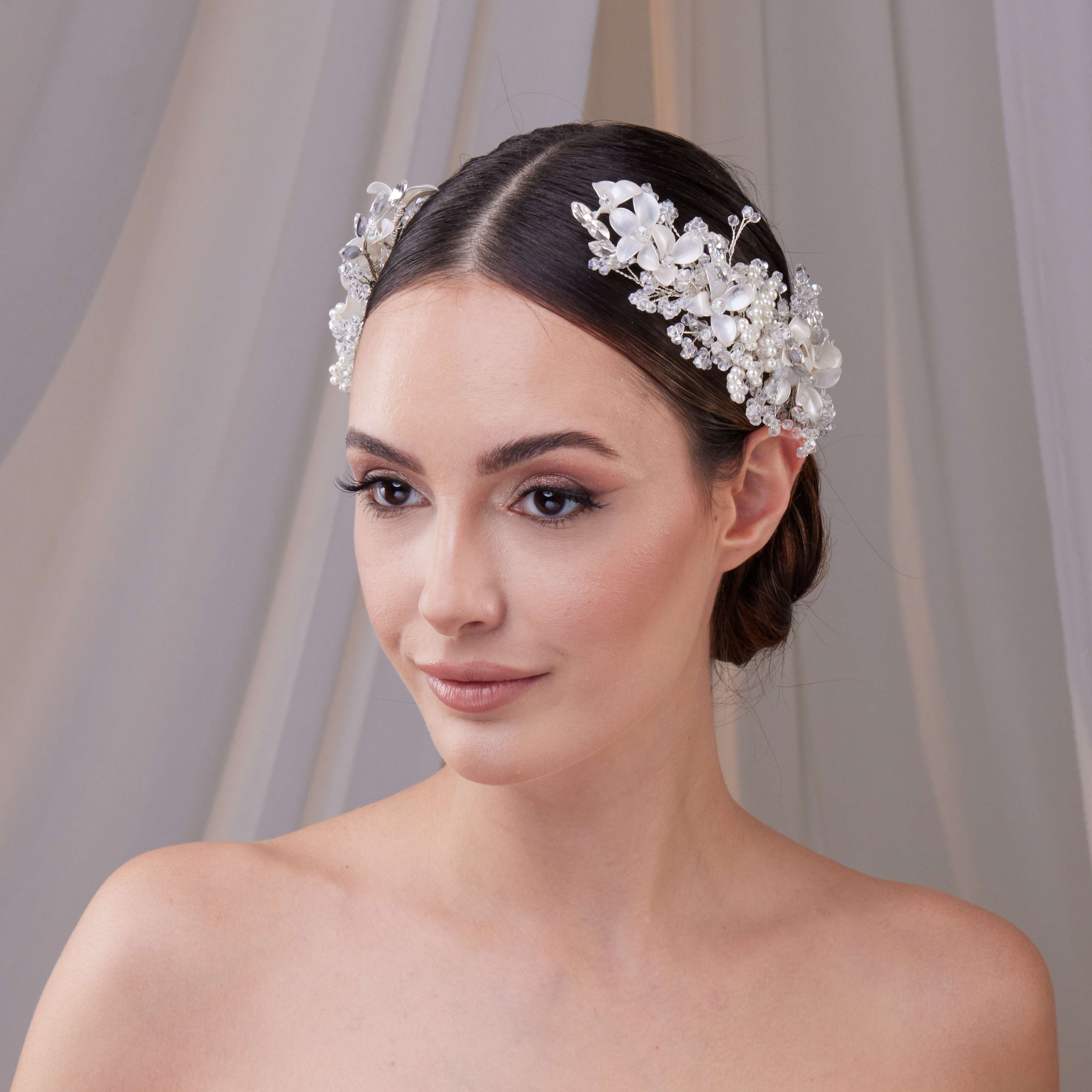 Two-Piece Flower Wedding Hair Vine Set