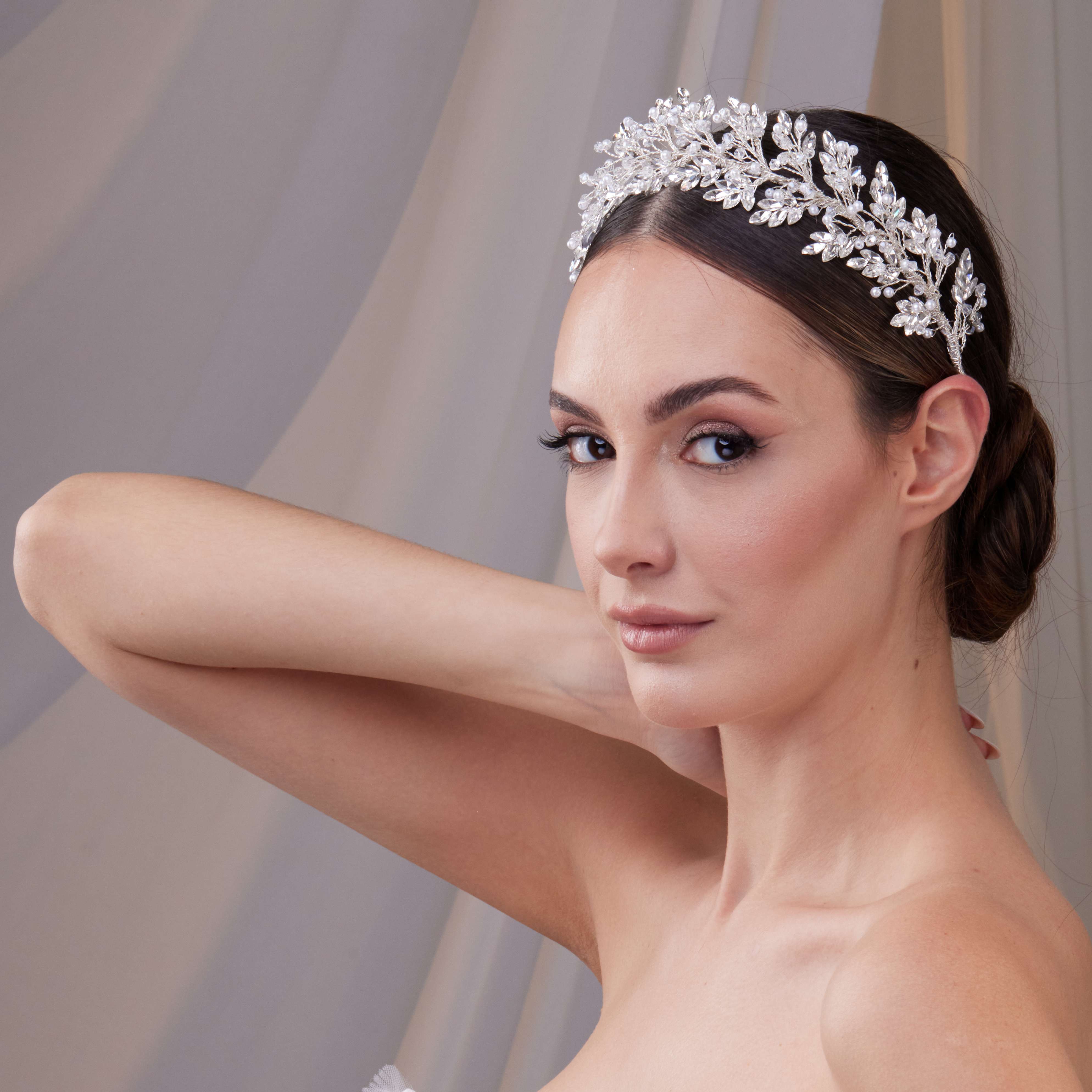 Rhinestone and Pearl Bridal Hair Band